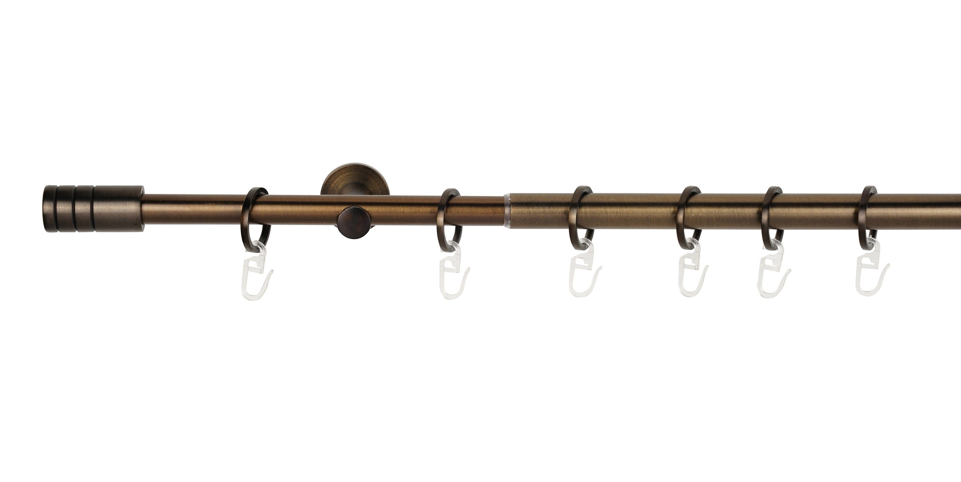 ondeco Gardinenstange Teleskopgarnitur Rille, Ø 19 mm, 1-läufig, ausziehbar, Bohren, Bohren, verschraubt, Aluminium