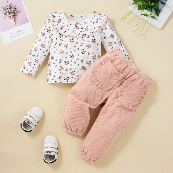LAPA Shirt & Leggings LAPA Baby-Anzug für Mädchen langärmliges Oberteil + Hose