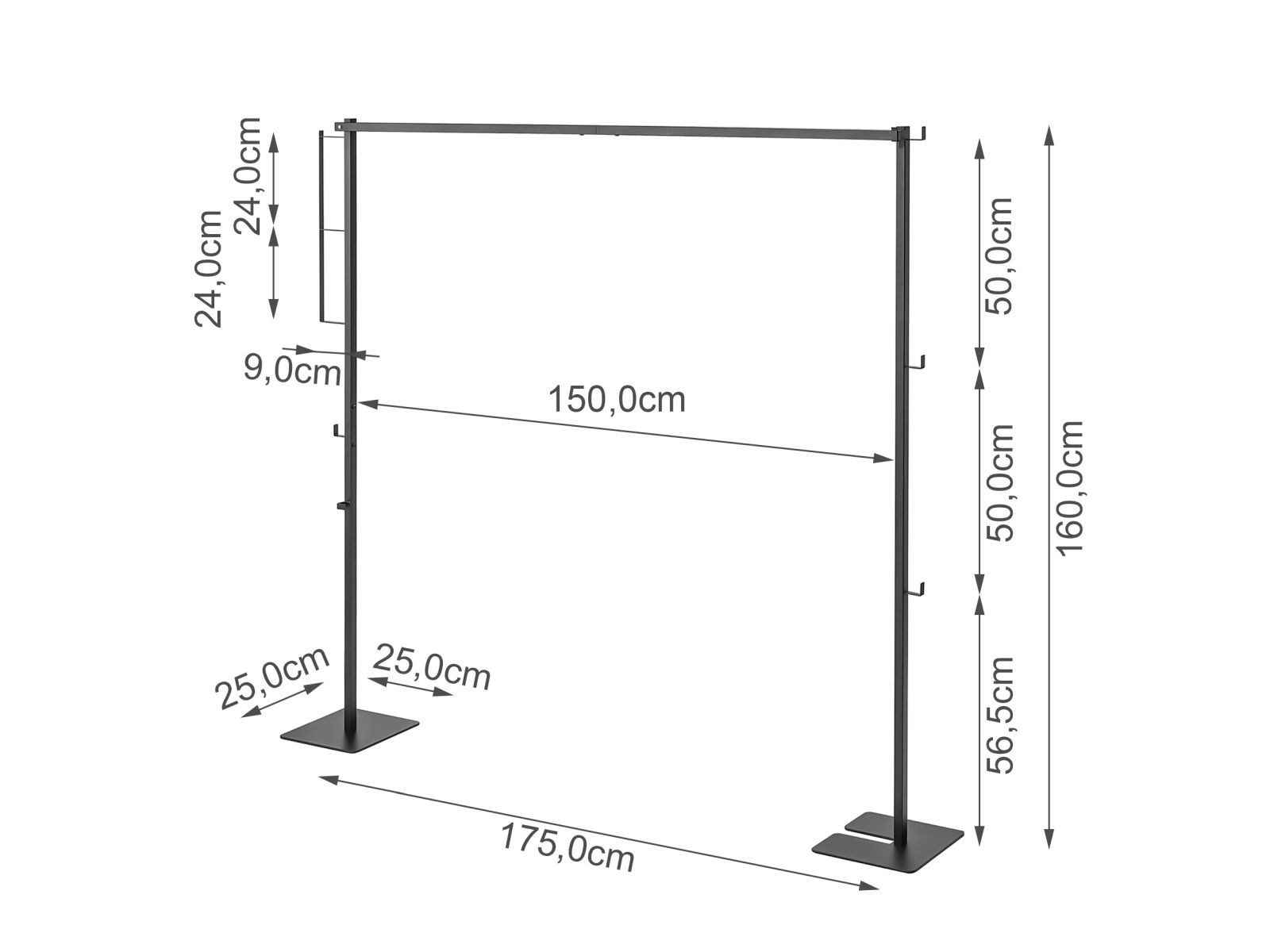 Yamazaki Wäscheständer "Tower" Design Kleiderständer 175x160x25cm, günstig online kaufen