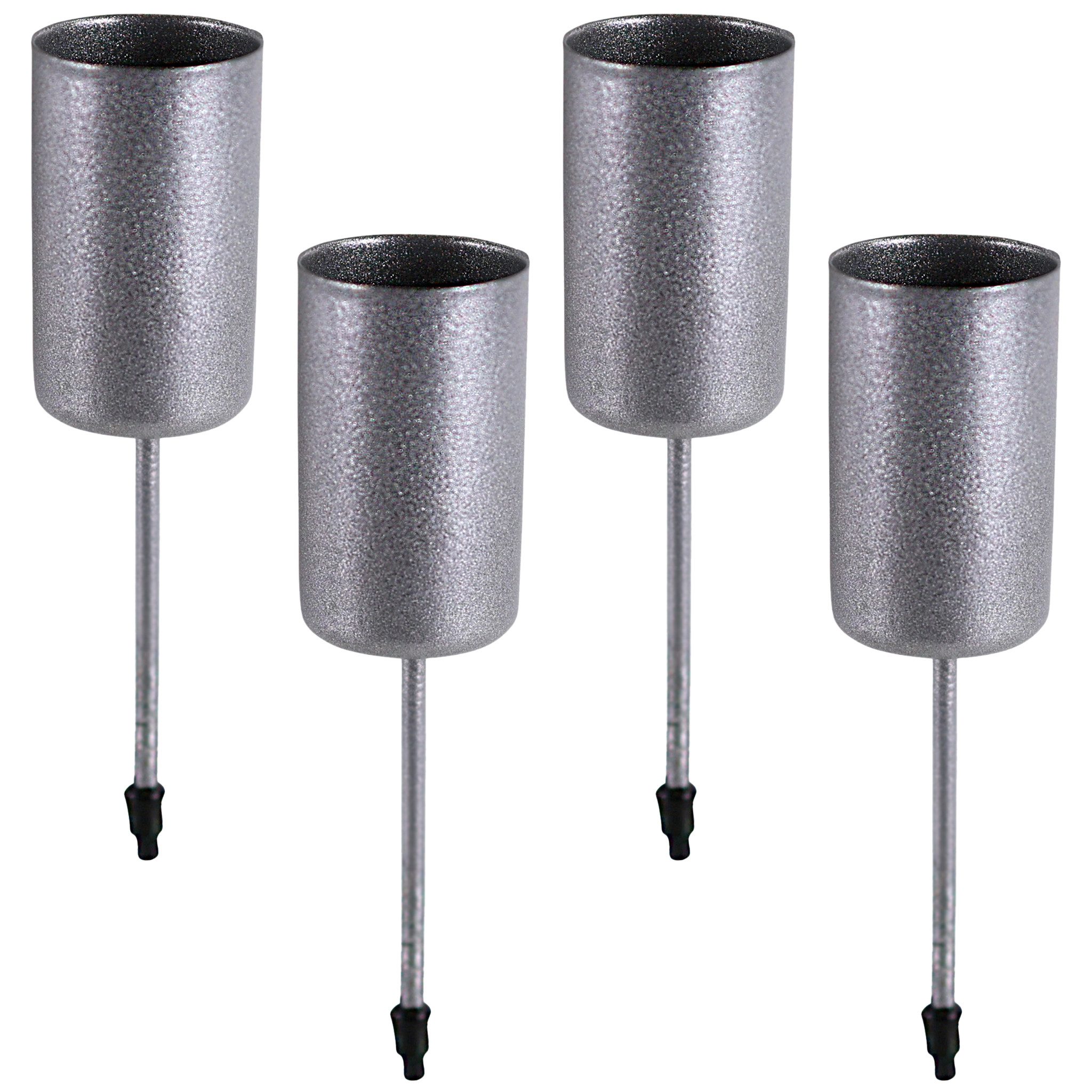 matches21 HOME & HOBBY Kerzenhalter Kerzenhalter 4er Set Metall Silber Ø 2, günstig online kaufen