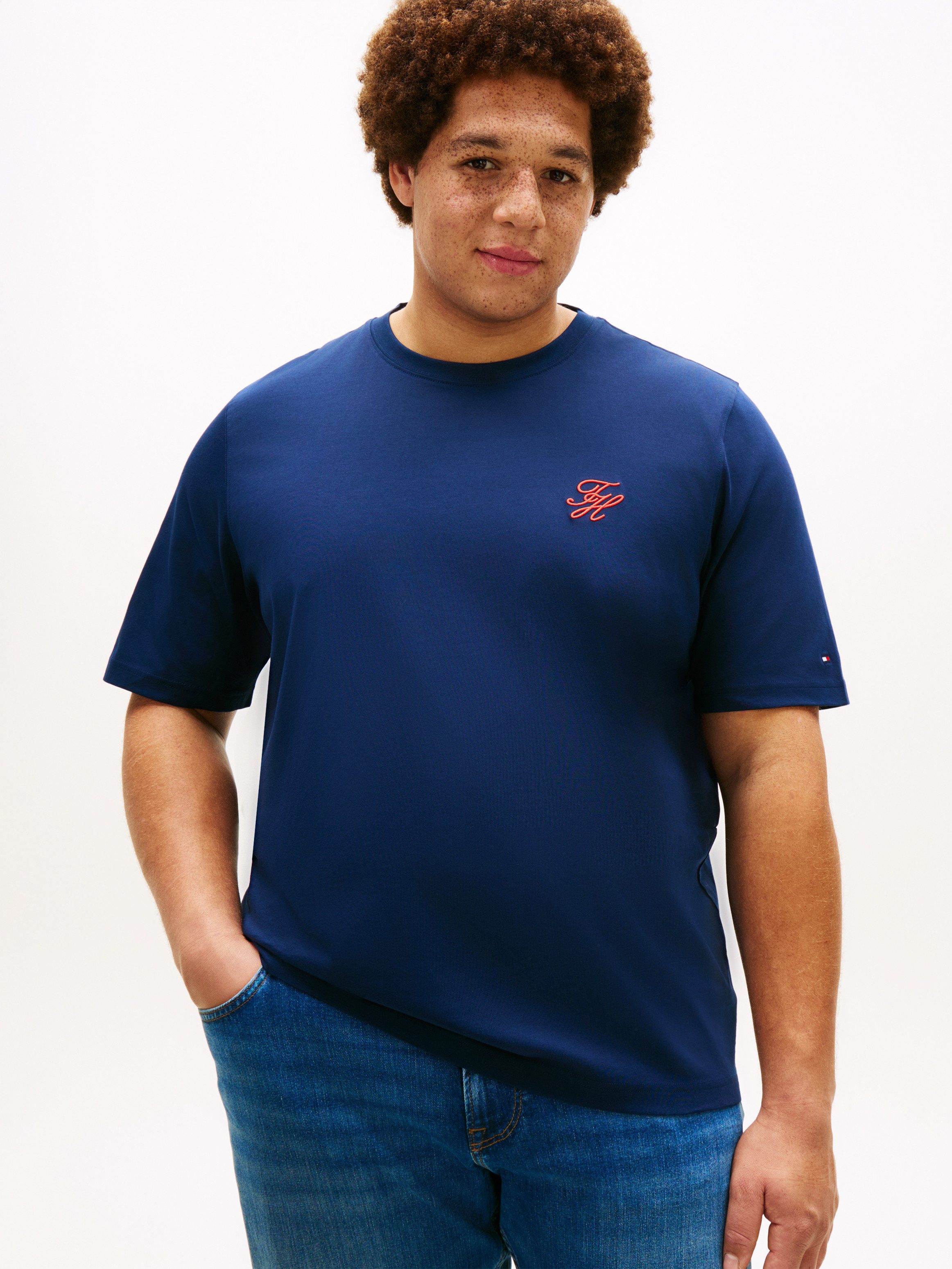 Tommy Hilfiger Big & Tall T-Shirt BT-SCRIPT MONOGRAM SWIMSHOP Große Größen, Jersey, Logo-Stickerei