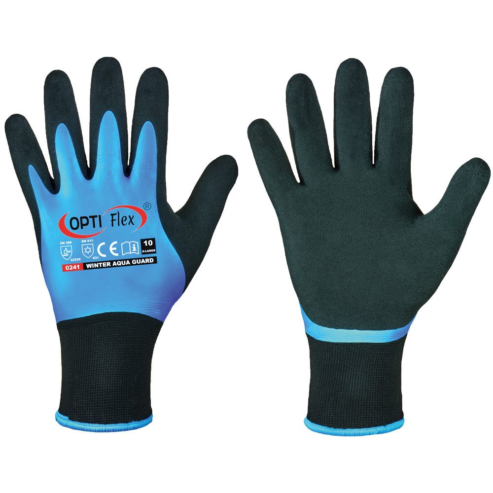 Opti Flex Arbeitshandschuhe Winter Handschuhe Wasserdicht Thermo Latex Handschuh gefüttert