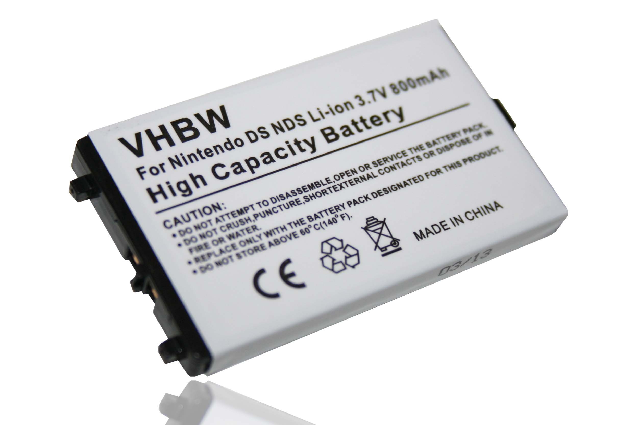 vhbw Ersatz für Nintendo BT-M12, BAT-GBASP-1LI, NTR-003, NTR-001 für Akku Li-Ion 800 mAh (3,7 V)