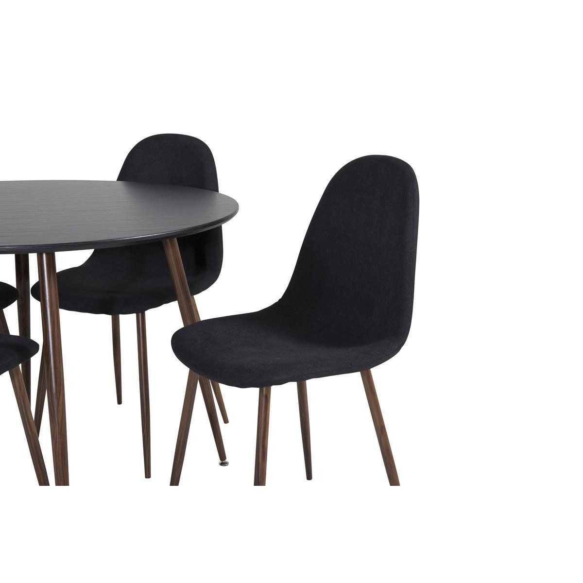 BOURGH Essgruppe PLAZA Essgruppe in modernem Design - Runder Esstisch mit 4 Stühlen