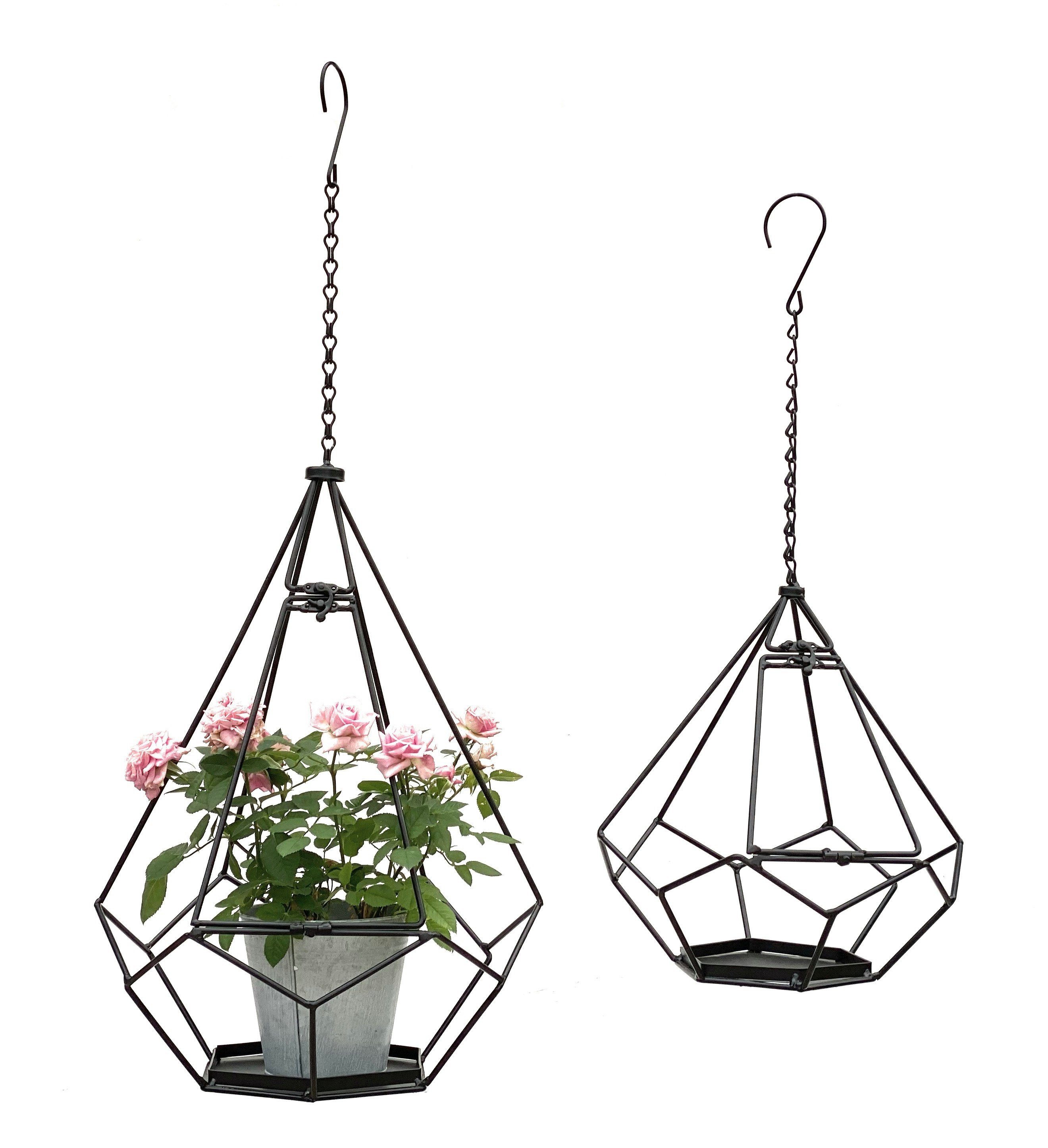 Blumenampel Innen Metall Wand Hängepflanzen 64 cm & 82 cm 96075 2er Set mit Tür