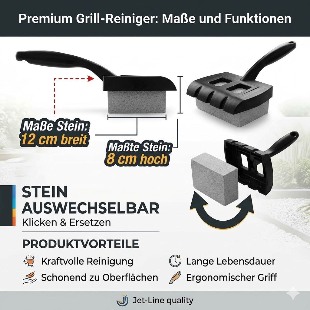 Jet-Line Feuerschale Jet-Line Grillreiniger Reinigungsstein 12x8cm BBQ
