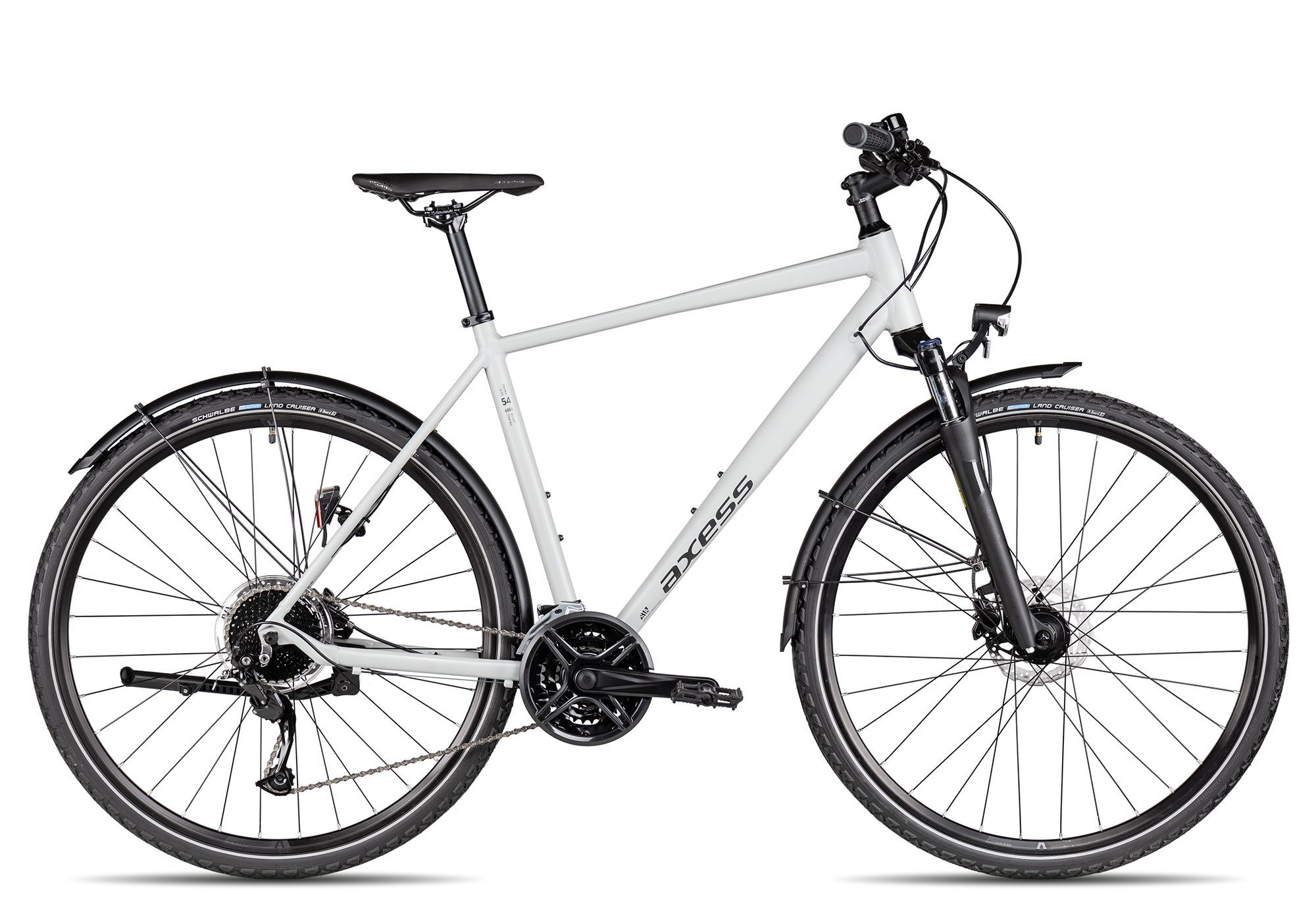 Axess Crossrad VERIS STREET, 27 Gang Shimano RD-Alivio M3100-9 Schaltwerk, Kettenschaltung, Herrenrad 28 Zoll 27-Gang weiß
