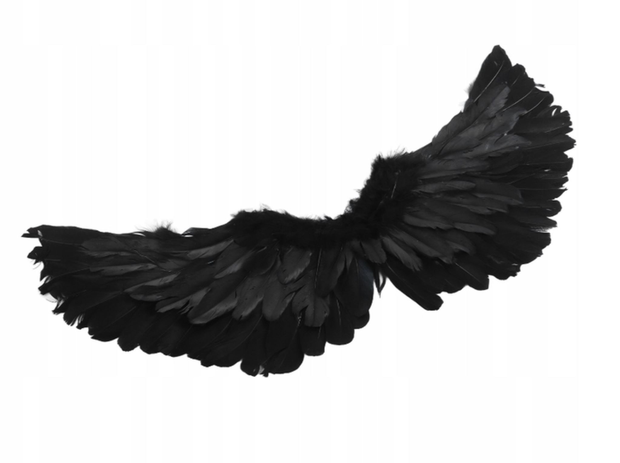Festivalartikel Kostüm Schwarze Engelsflügel mit Federn – Kostümzubehör Halloween & Karneval.