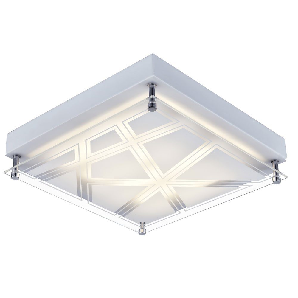 etc-shop LED Muster LED-Leuchtmittel fest silber Wohnzimmer in Deckenleuchte, Beleuchtung Deckenleuchte verbaut, Deckenlampe Neutralweiß