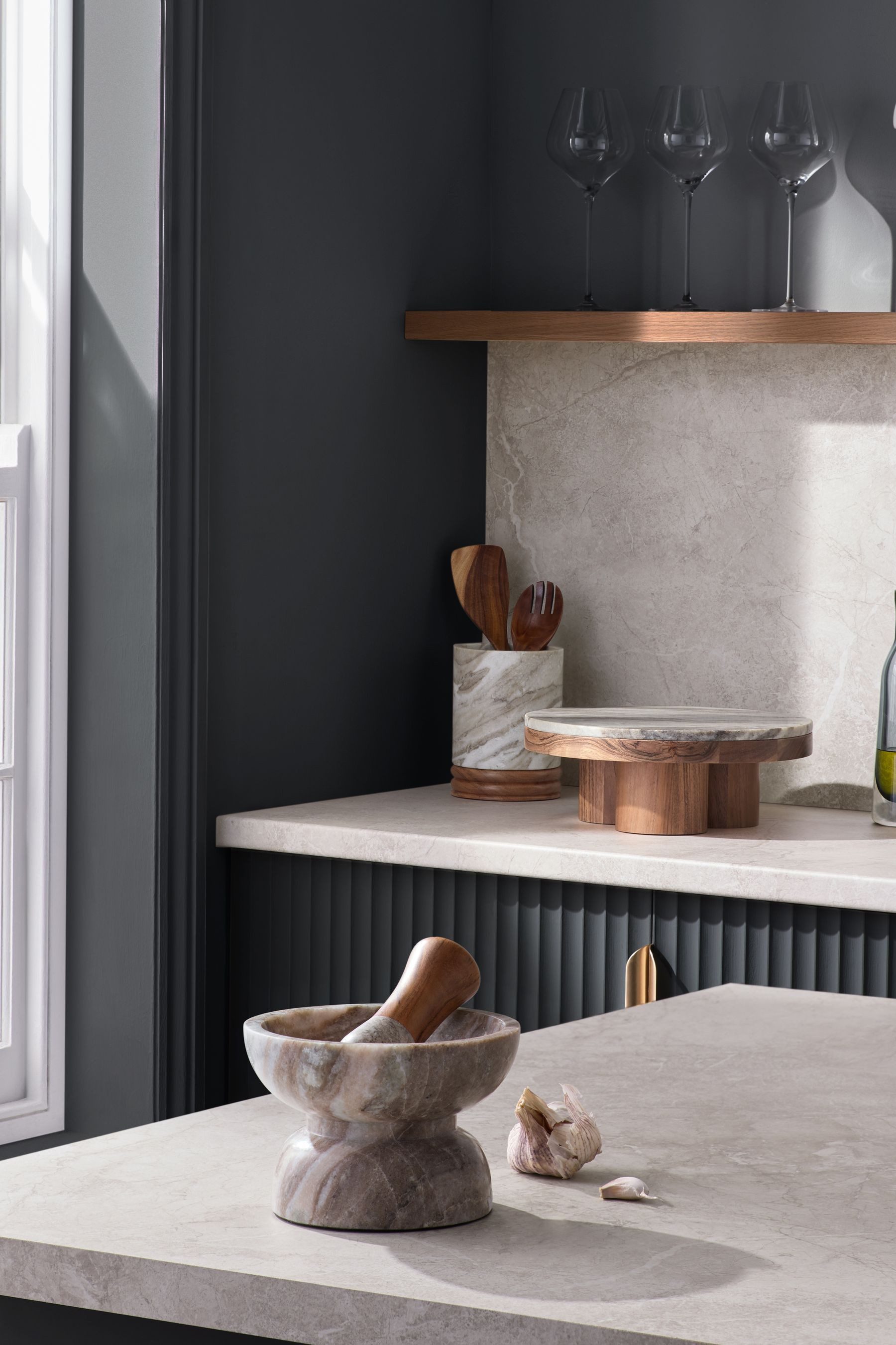 Next Stößel N. Premium Stößel und Mörser aus Holz und Marmor, (1-tlg)