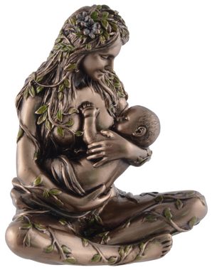 Vogler direct Gmbh Dekofigur Erdmutter Gaia mit Baby, Miniatur, Veronesedesign, bronziert/coloriert, Größe: L/B/H ca. 10x6x11cm