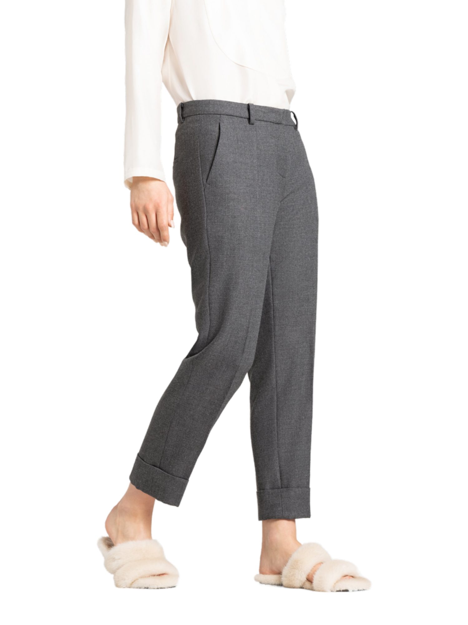 Cambio Stoffhose grau, Casual, Polyester, Unifarben, Slim Fit, Mittel