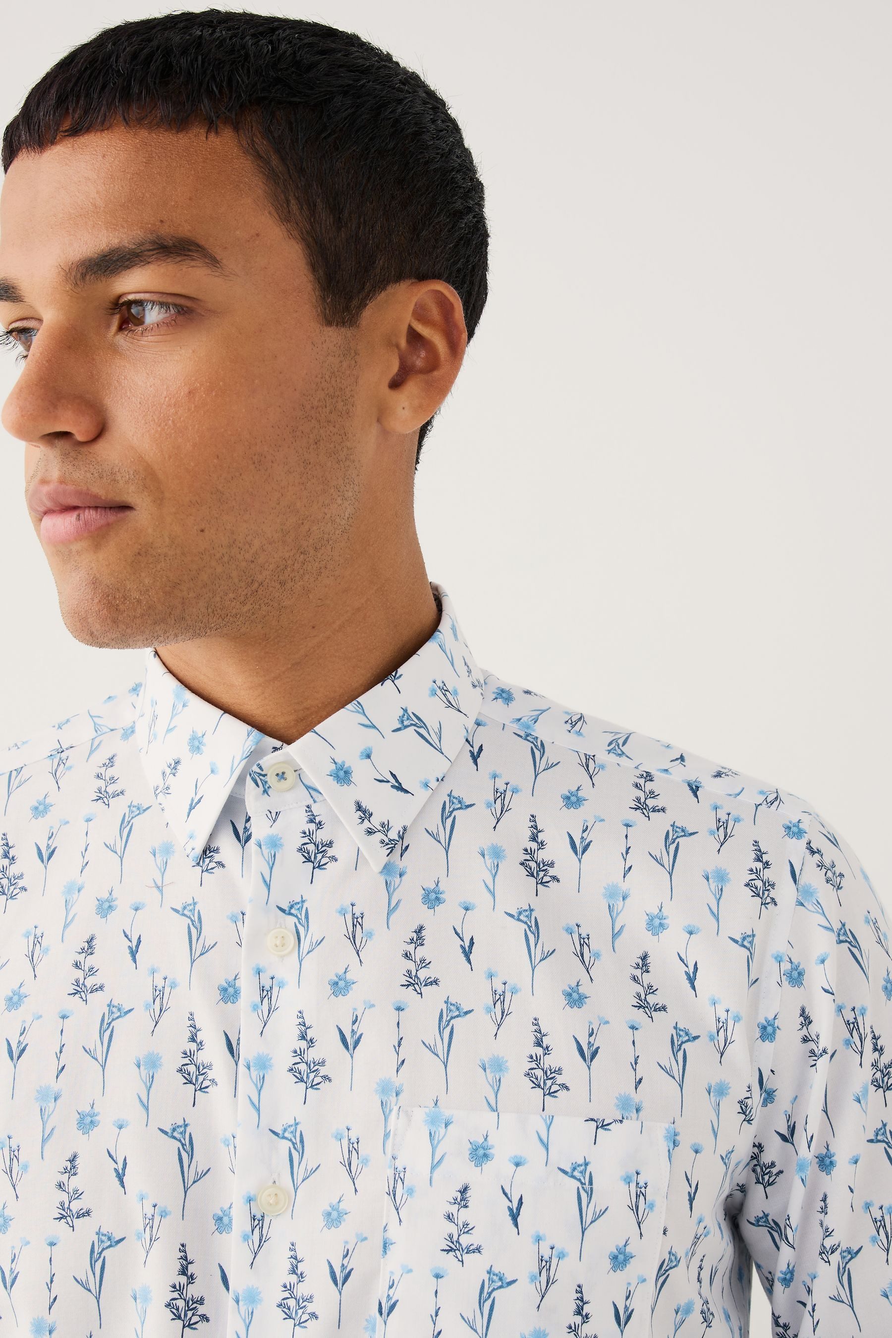 Next Langarmhemd Regular Fit Langarmhemd mit Print (1-tlg)