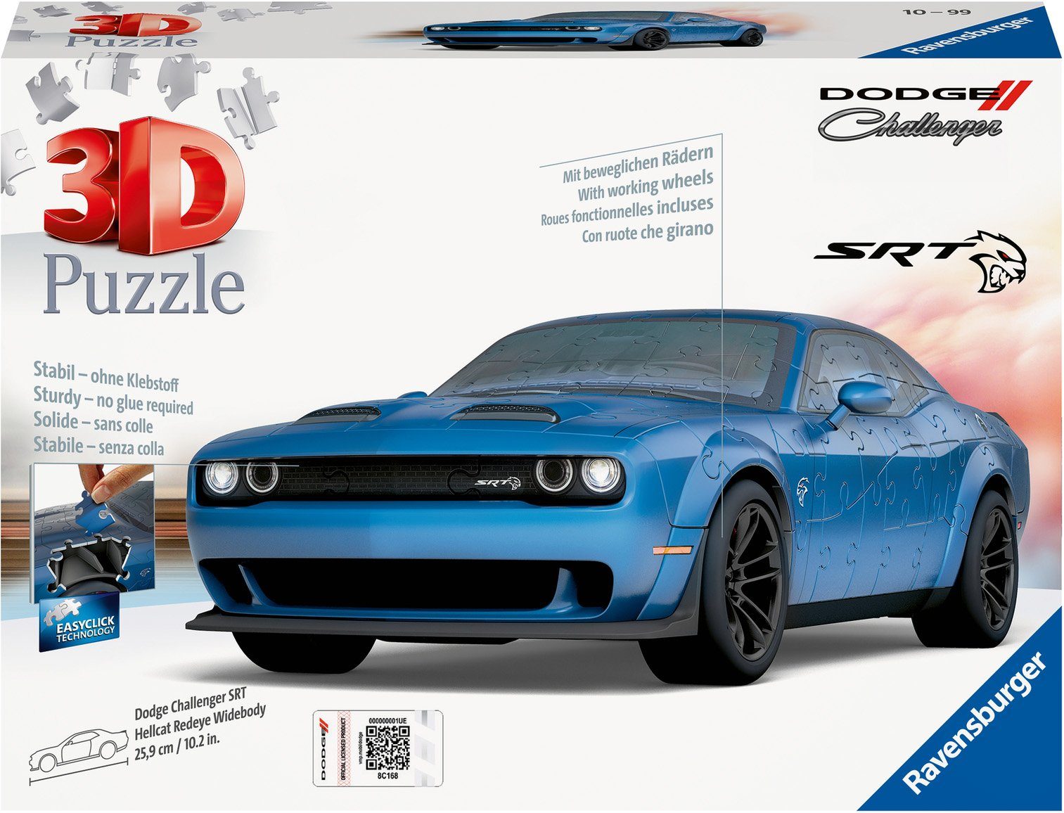 Ravensburger 3D пазли Dodge Challenger SRT Hellcat Redeye Widebody, 108 Пазлиteile, Made in Europe, FSC® - schützt Wald - weltweit