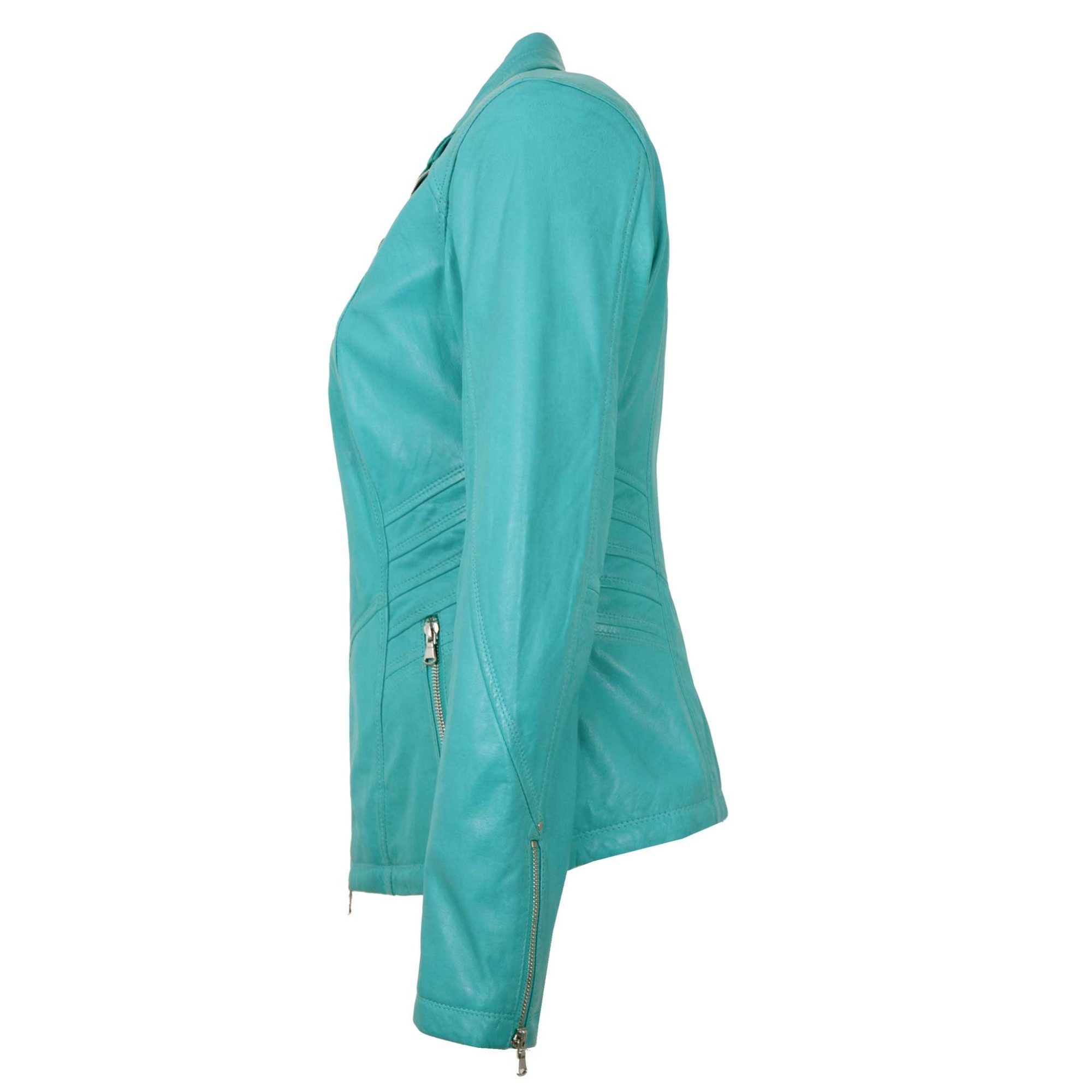 Jilani Lederjacke Maura Jilani - Damen Lederjacke Lammnappa mermaid türkisb günstig online kaufen