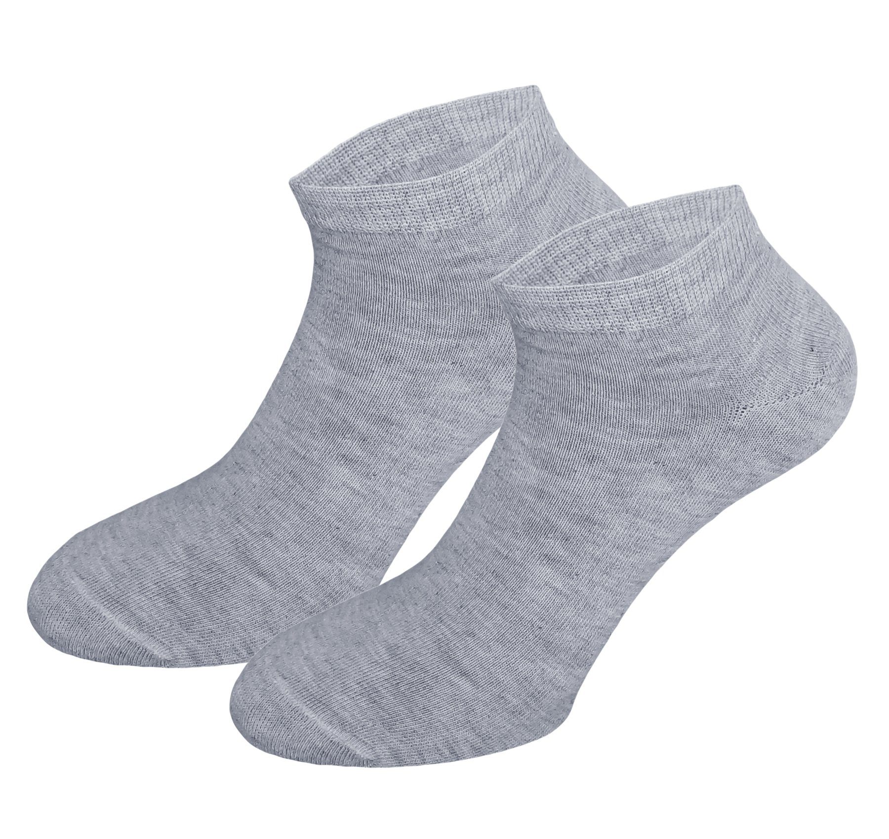Sockenhimmel Sneakersocken Socken für Damen leichte Sommersocken kurze Sportsocken in Basic Farben (10 Paar) maschinengekettelte Naht (sehr flach) Grau