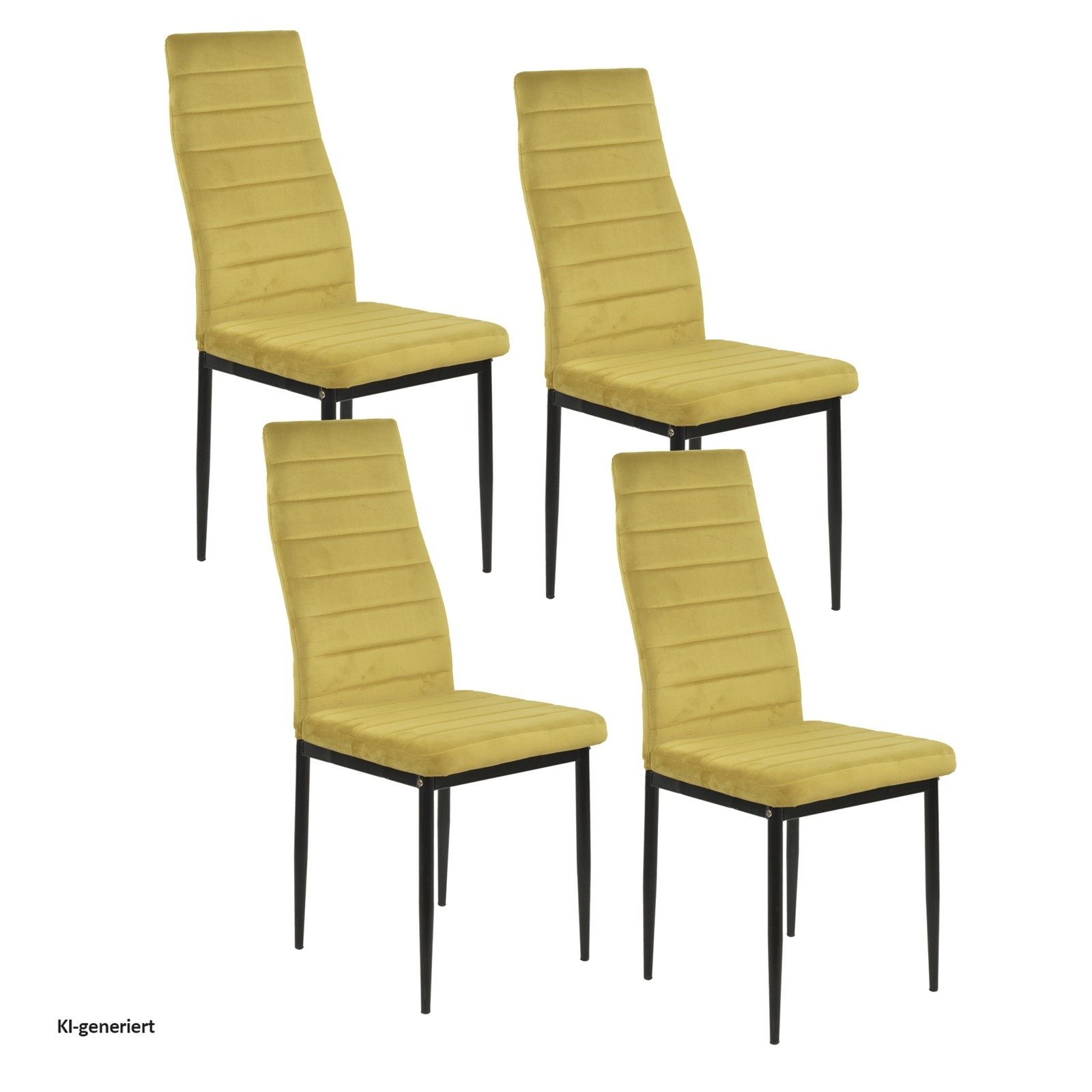 HTI-Living Esszimmerstuhl Stuhl Memphis Velvet 4er-Set (Set, 4 St), Esszimmerstuhl Samtbezug Metallgestell Vierfuß