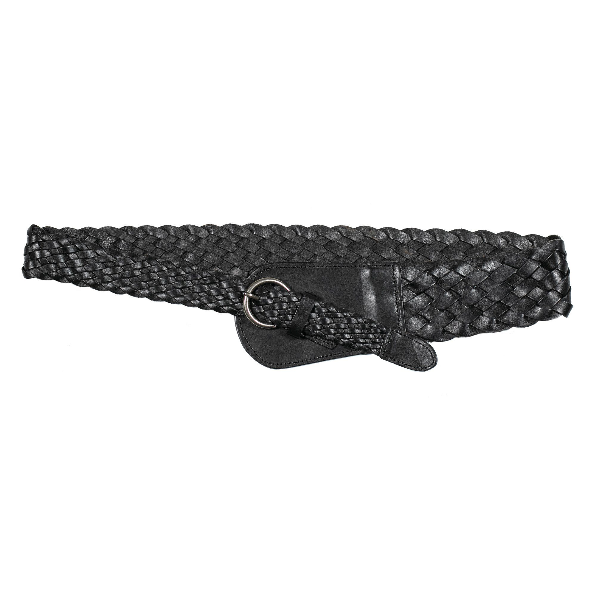 Cassandra Accessoires Flechtgürtel Braided, rund geschnitten, aus echtem Leder mit raffinierter Flechtoptik