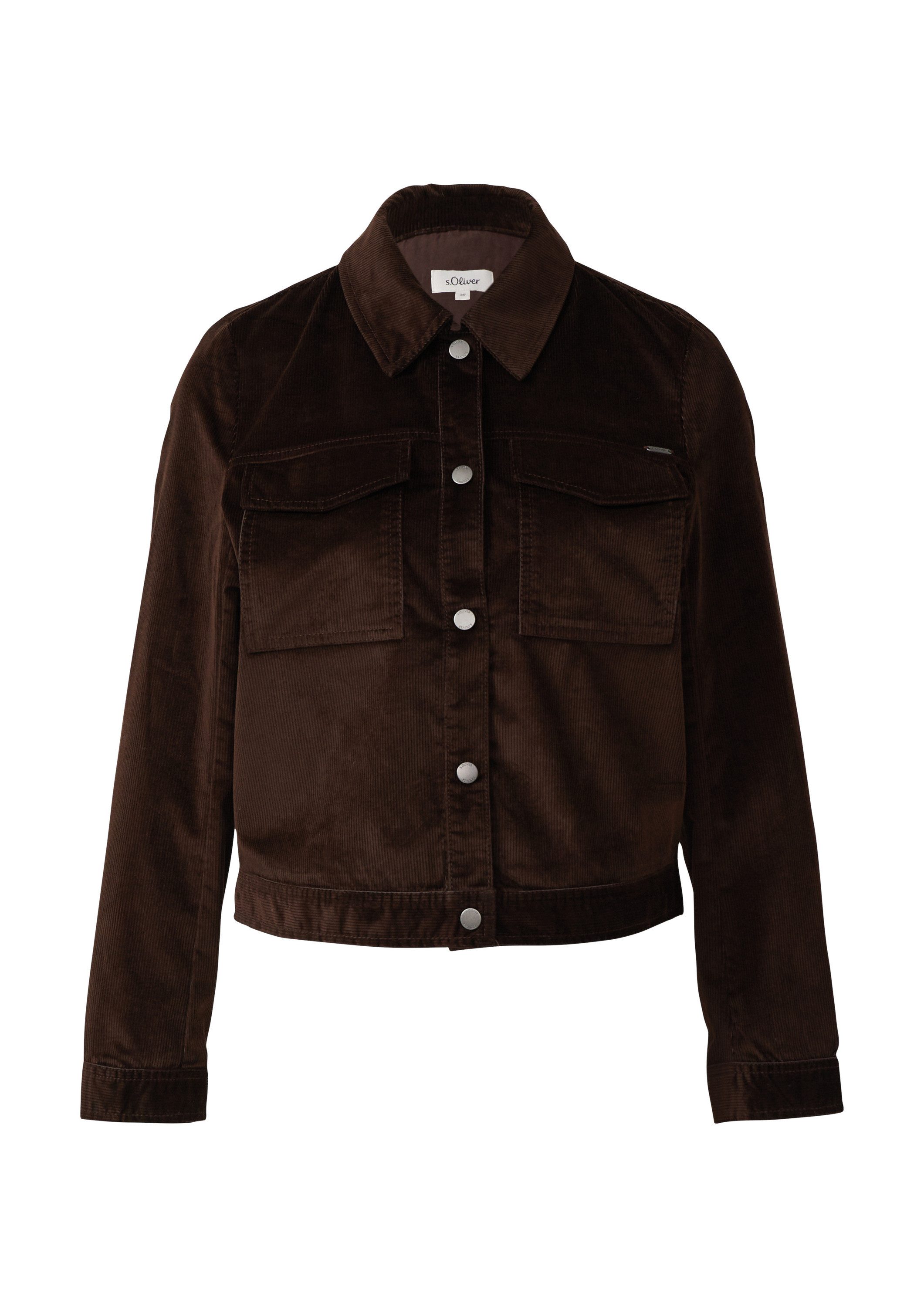 s.Oliver Funktionsjacke Indoor-Jacke Feincord-Jacke mit Hemdkragen und aufg günstig online kaufen