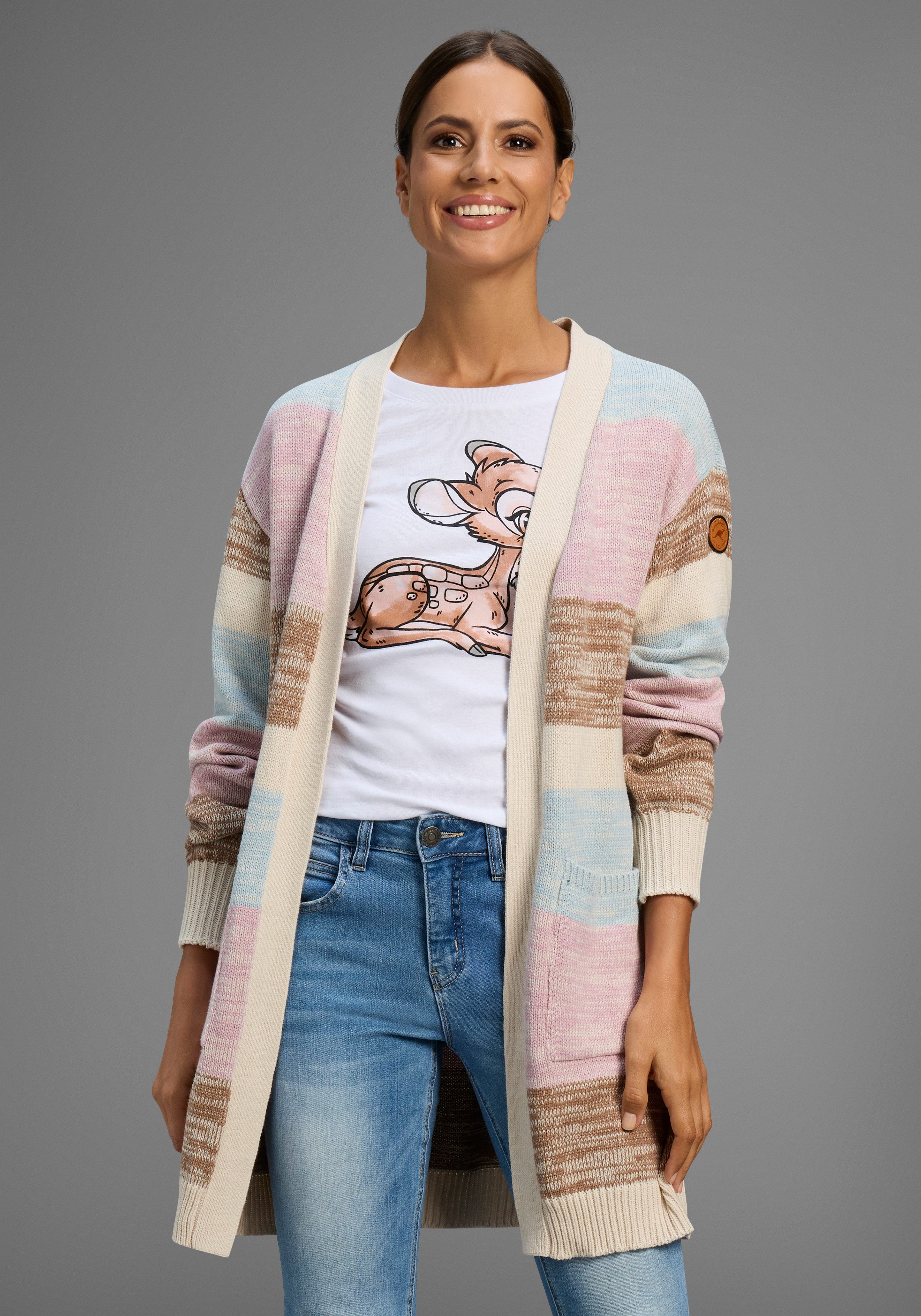 KangaROOS Strickjacke in offener Long-Form günstig online kaufen