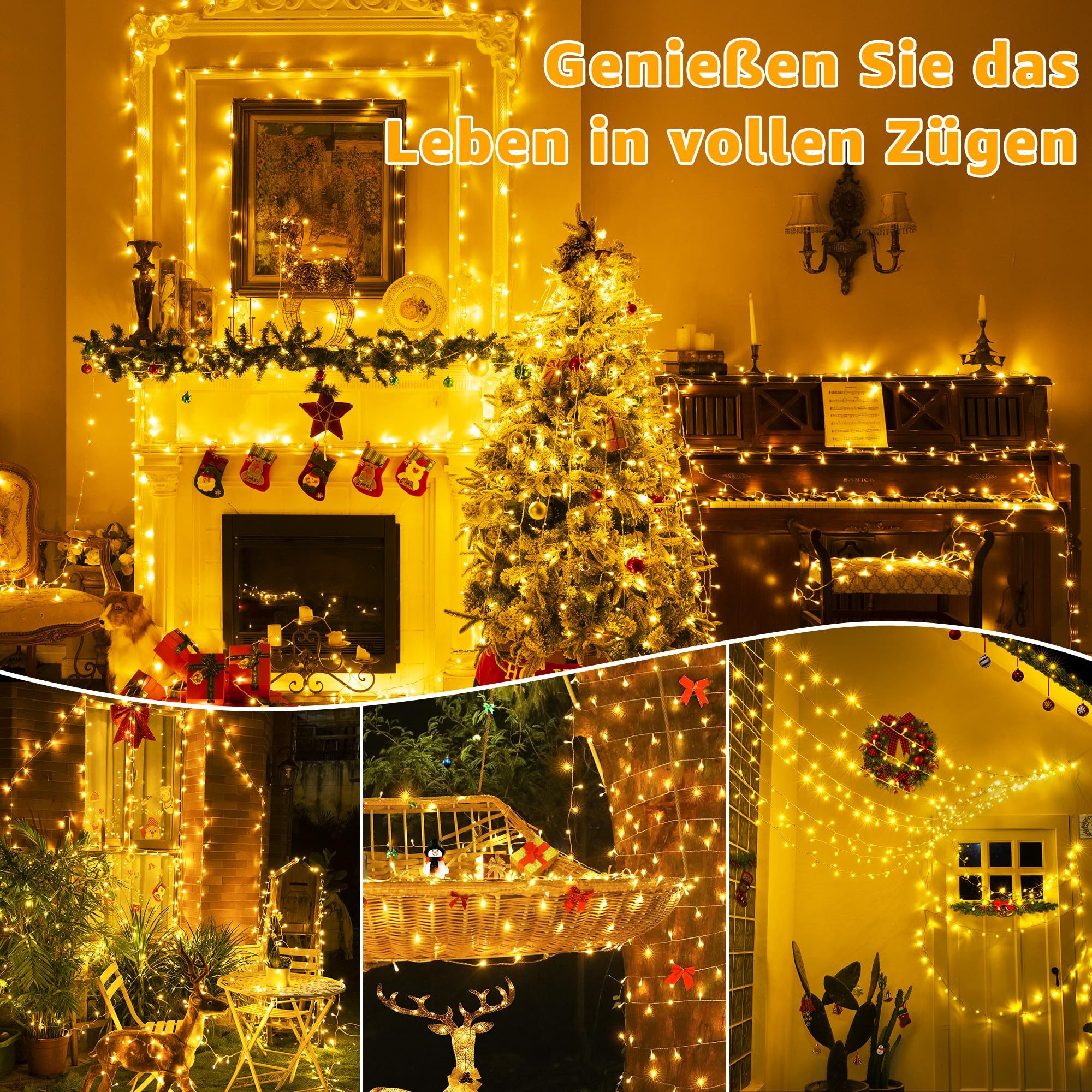 YI LED-Lichternetz 10m Sommerüberraschung Lichtschnur LED Schnur Licht Hochzeit Dekor