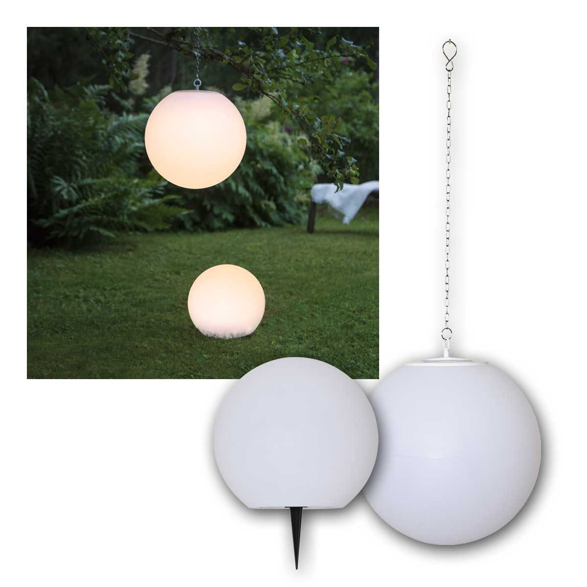 STAR TRADING LED Solarleuchte Solar-Kugel-Leuchte GLOBY Ø25/30cm, 2er Set ww