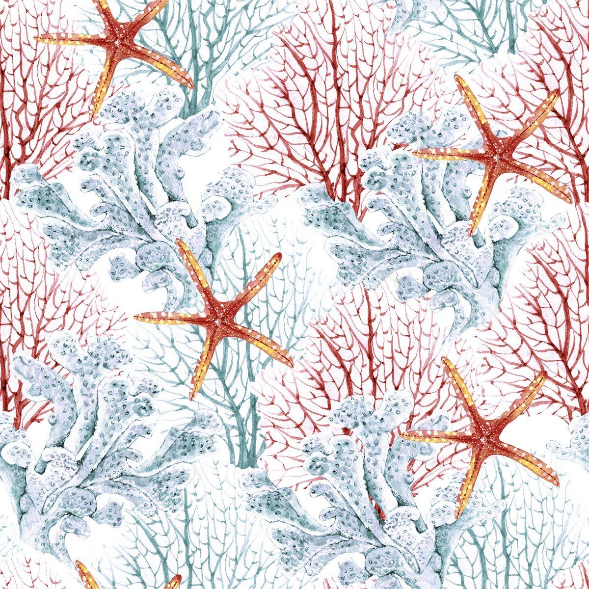 HOME FASHION Papierserviette 20 Servietten Under The Sea 33x33cm, (20 St)