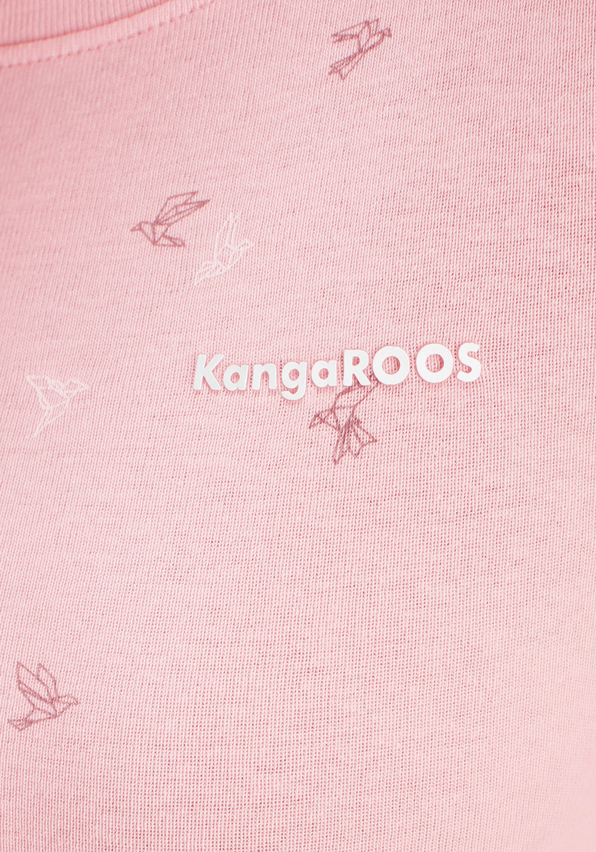 KangaROOS NEUE Kurzarmshirt KOLLEKTION trendigem Allover-Print - mit rose