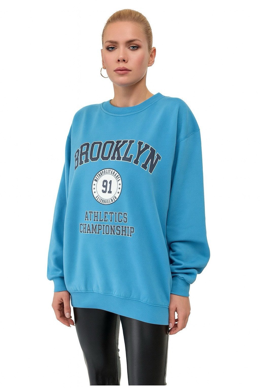 Worldclassca Sweatshirt Worldclassca Oversized Sweatshirt BROOKLYN Print Sweater Shirt