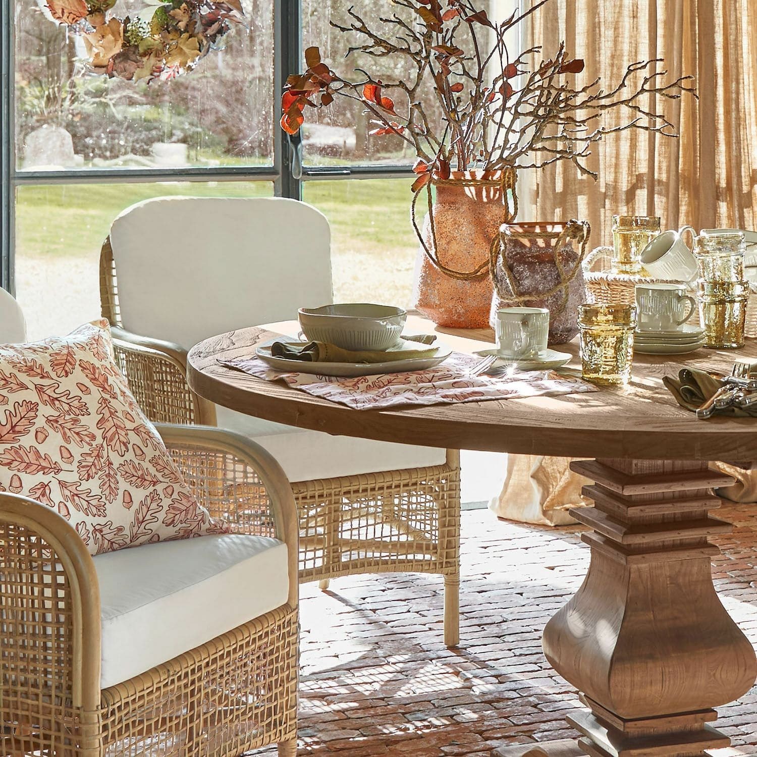 Mirabeau Platzset Platzset 2er Set Qubinal rostrot/leinen