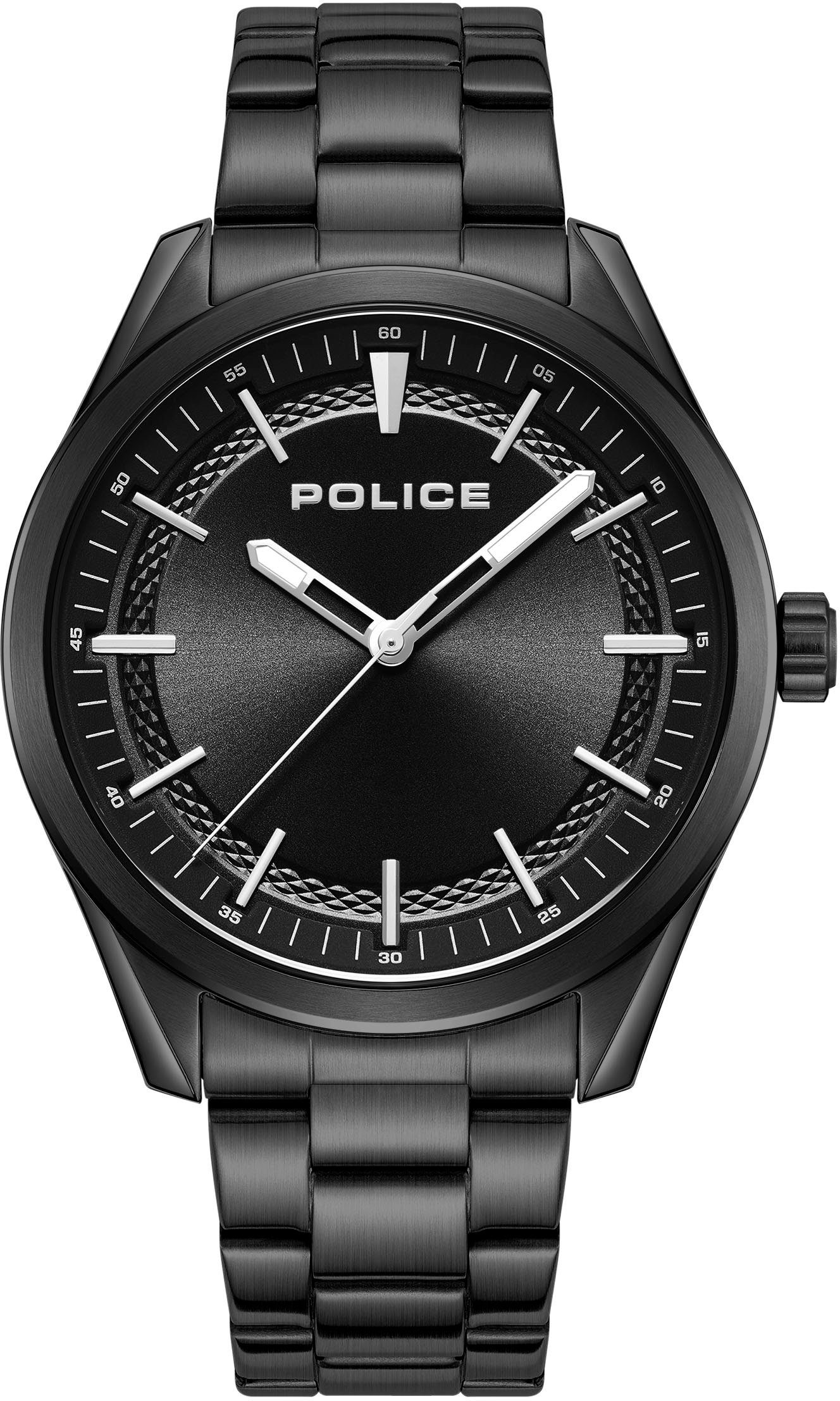 Police Quarzuhr GRILLE, PEWJG0018201, mm schwarz ca. Ø IP-beschichtet, Edelstahlgehäuse, 42