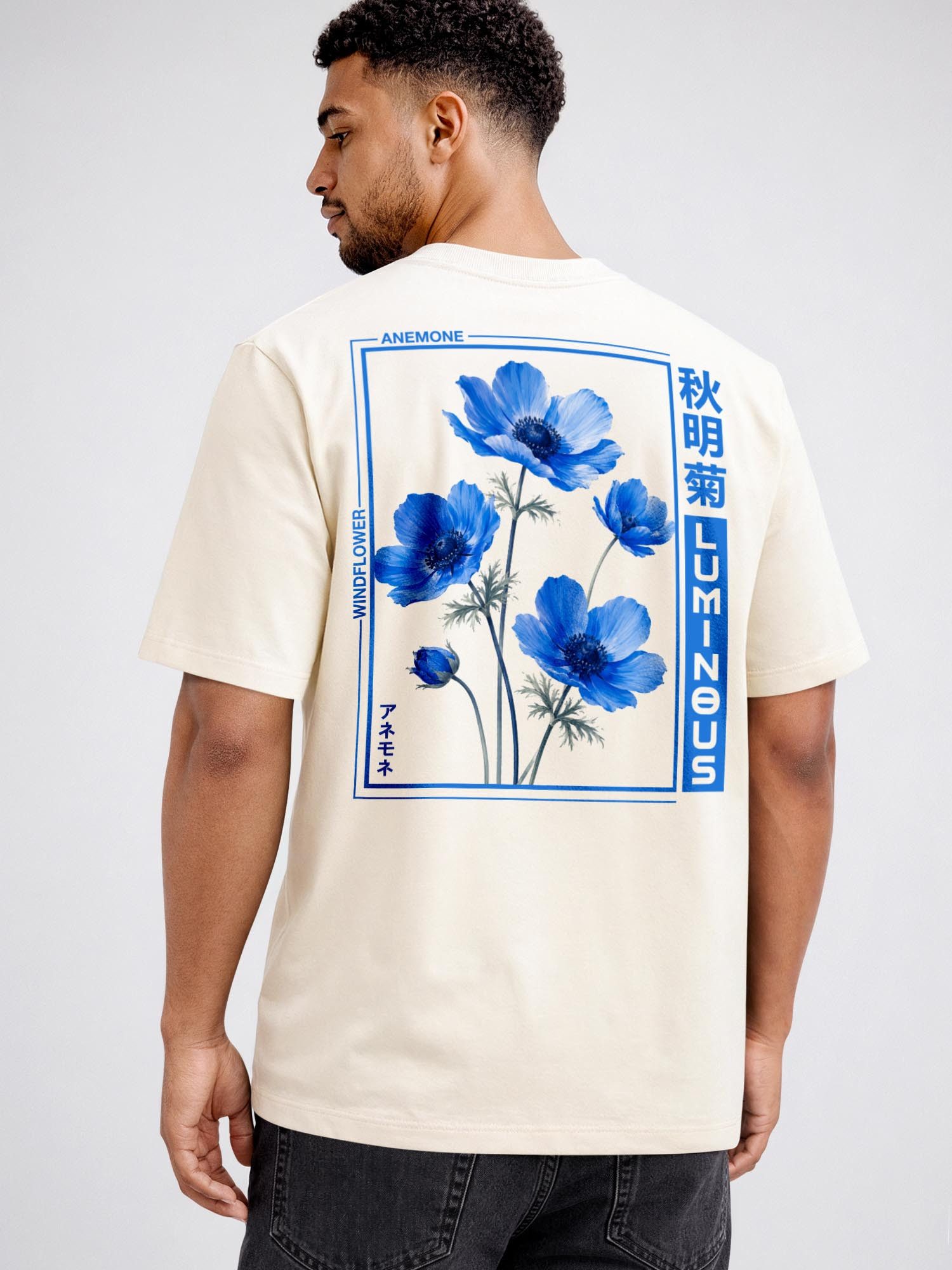 Neverless Oversize-Shirt Herren T-Shirt - Lumineus - Relaxed Fit Printshirt Sommer Fashion mit Print – Bild 2 von 5
