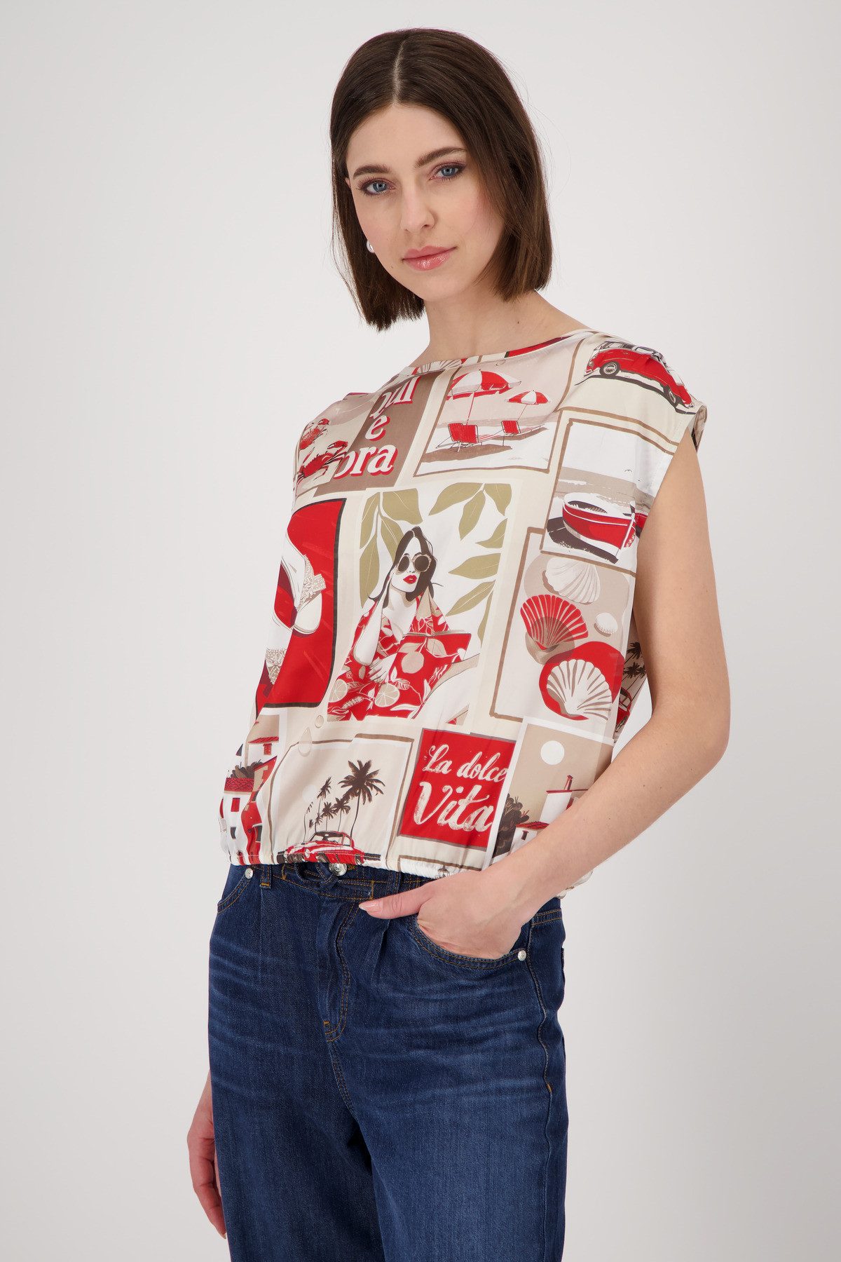 Monari Schlupfbluse mit Alloverprint günstig online kaufen