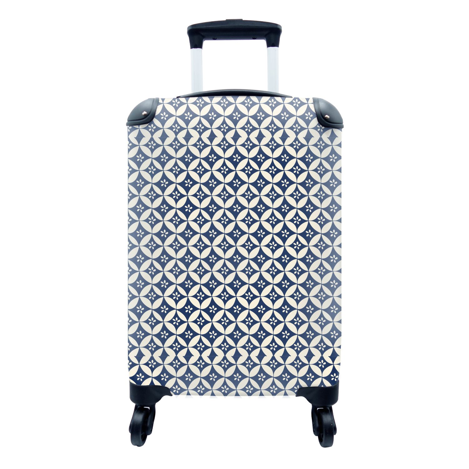 MuchoWow Handgepäckkoffer Japan - Muster - Blau, 4 Rollen, Reisetasche mit rollen, Handgepäck für Ferien, Trolley, Reisekoffer