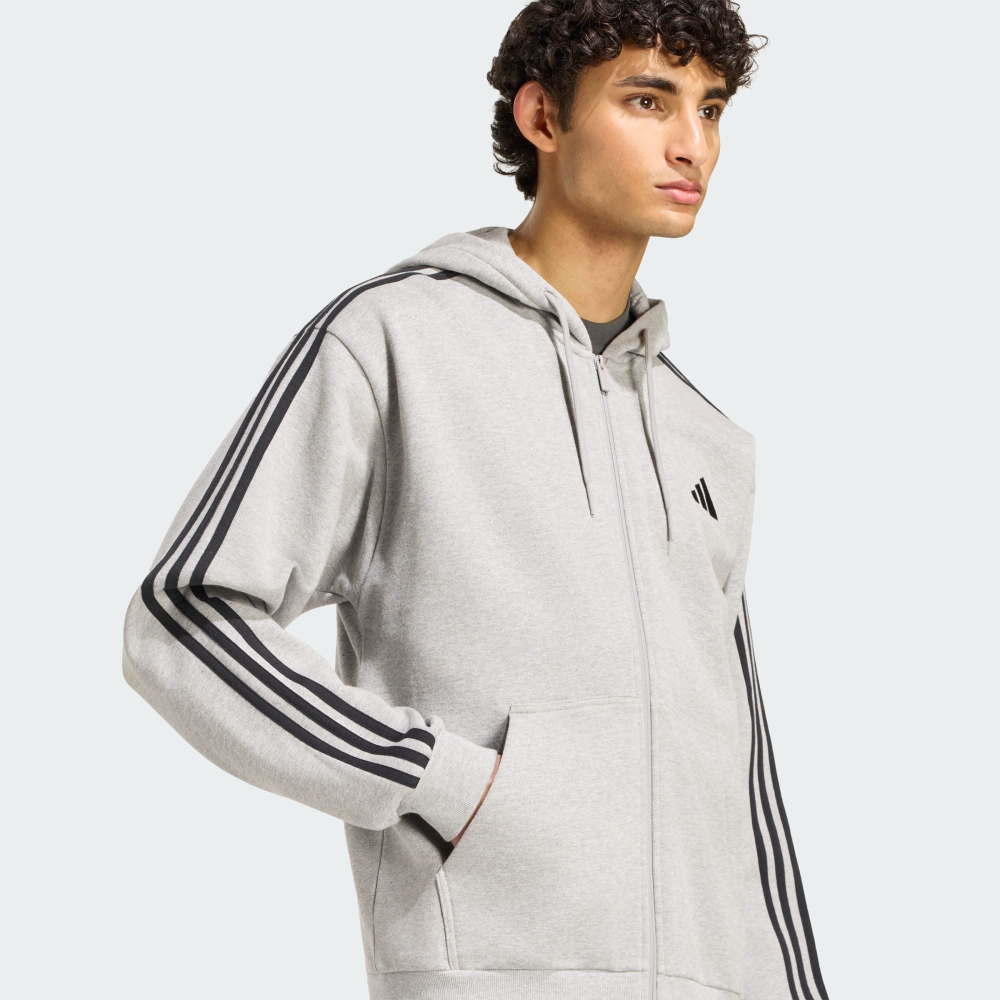 adidas Sportswear Funktionsjacke ESSENTIALS 3-STREIFEN FRENCH TERRY KAPUZENJACKE (1-St) – Bild 5 von 5