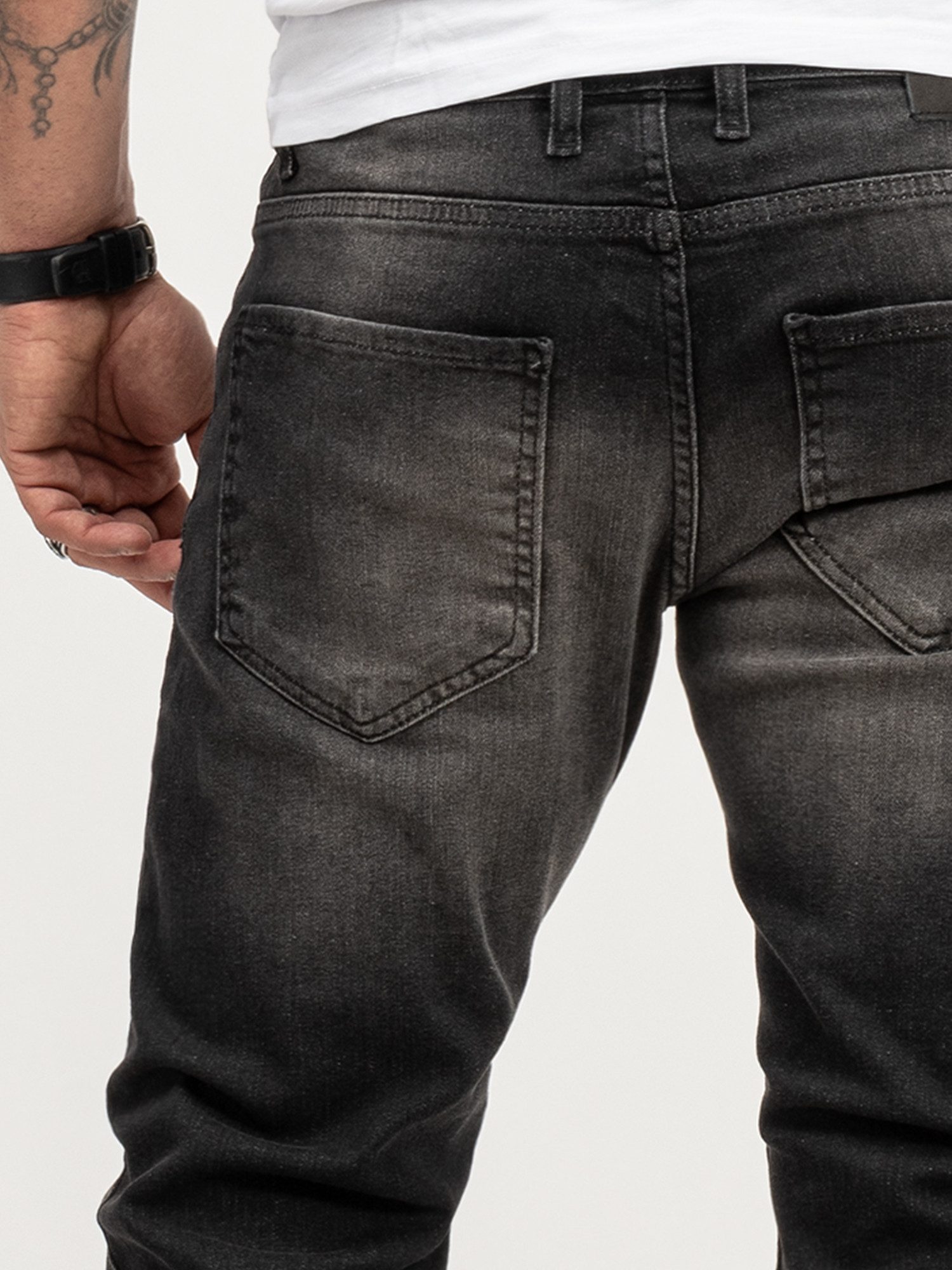 Lorenzo Loren Regular-fit-Jeans Herren Jeans Stretch Schwarz LL-4005 – Bild 5 von 5