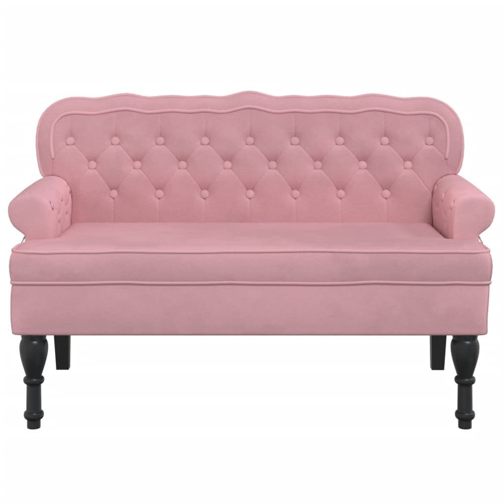 vidaXL Sitzbank Sitzbank mit Rückenlehne Rosa 119,5x64,5x75 cm Samt