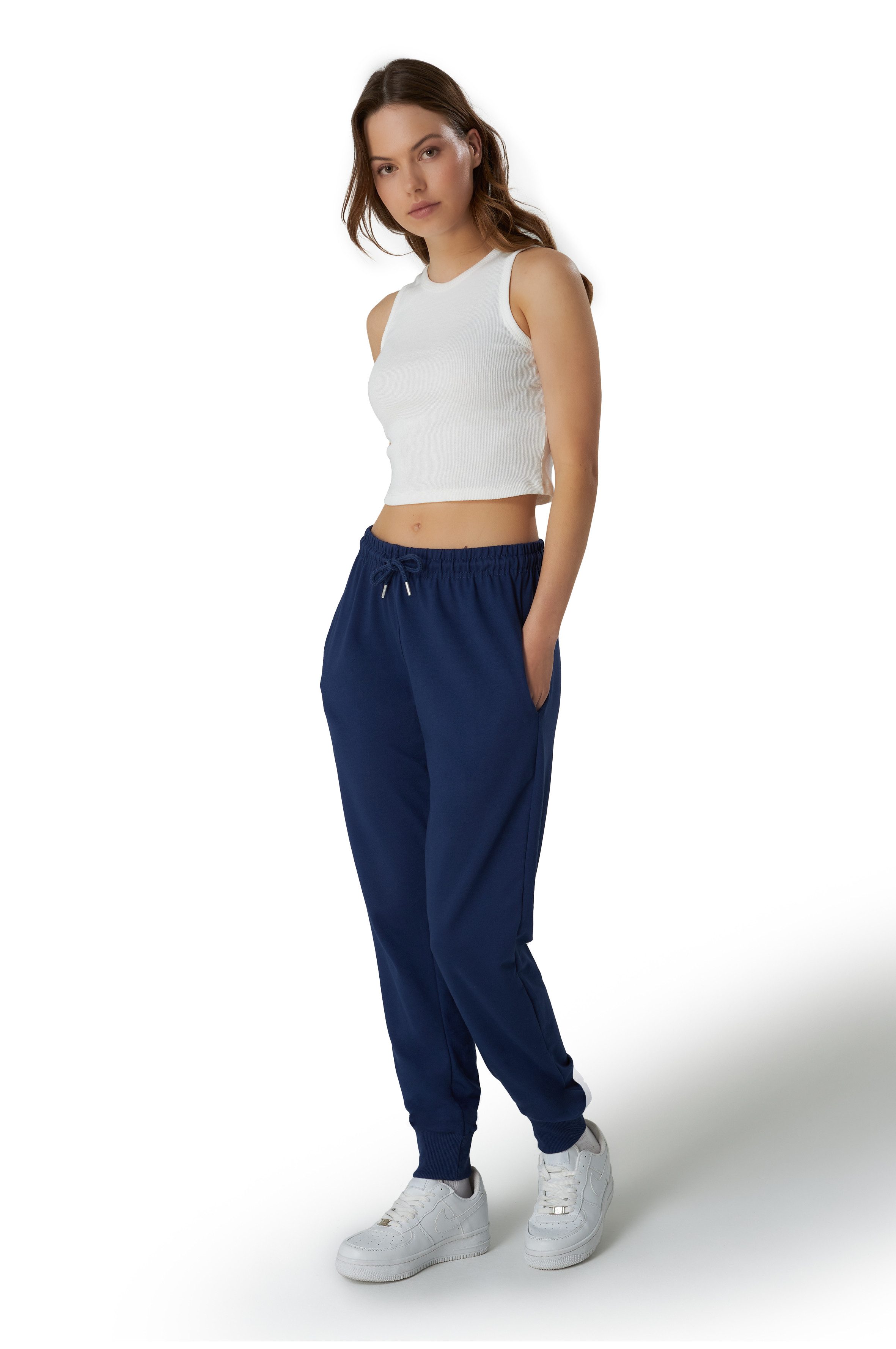R-CAMP Sweathose Jogginghose Damen Baumwolle Slim Fit Freizeithose (1-tlg) günstig online kaufen