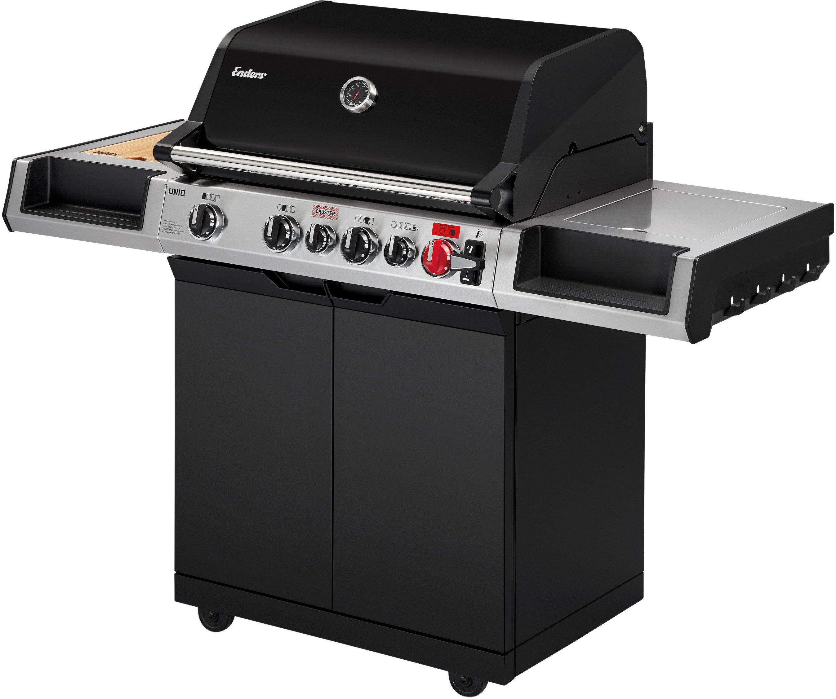 Enders® Gasgrill Uniq 4 IK Cruster Gas Grill - 3 Brenner Infrarot mit Seitenkocher