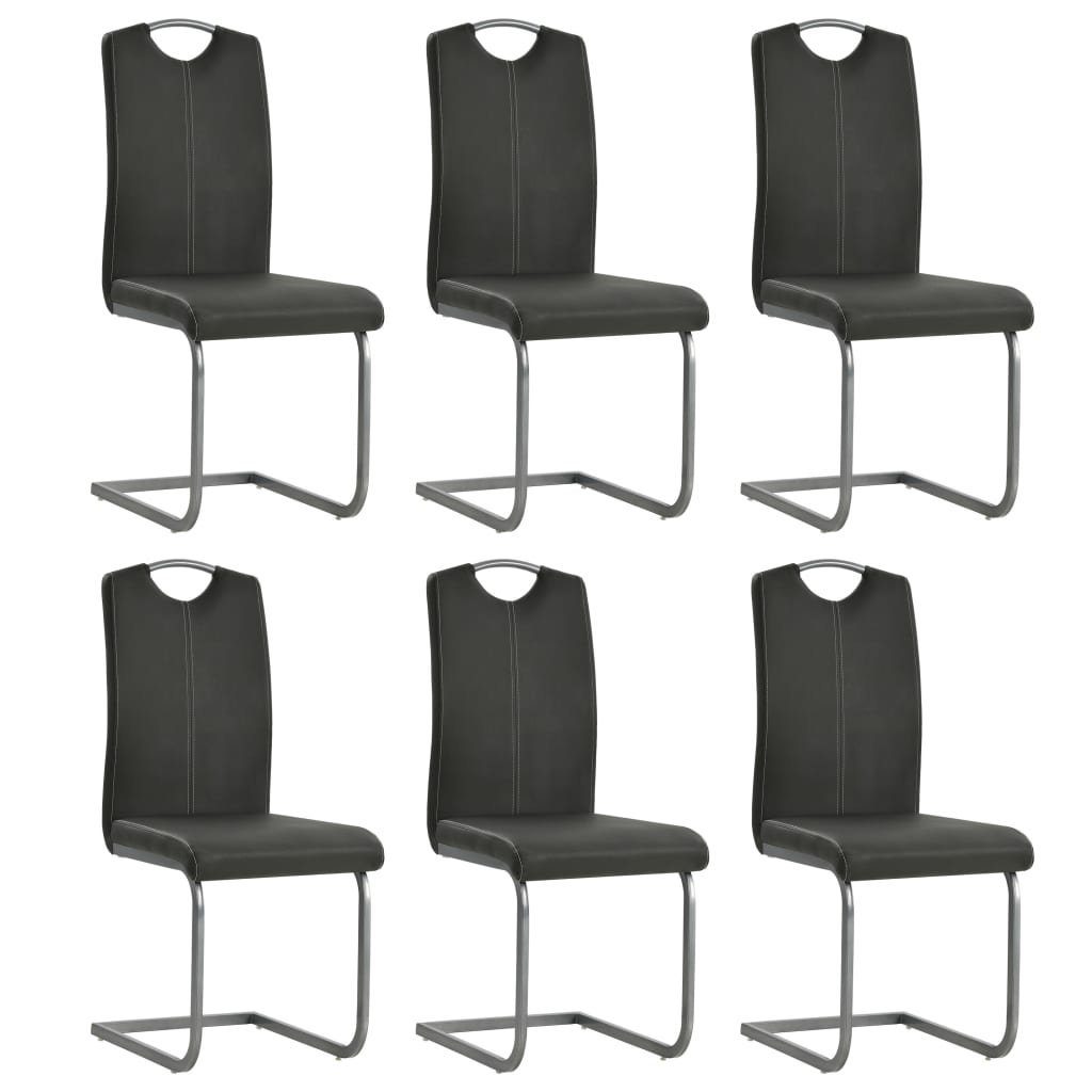 vidaXL Esszimmerstuhl Freischwinger 6 Stk. Grau günstig online kaufen