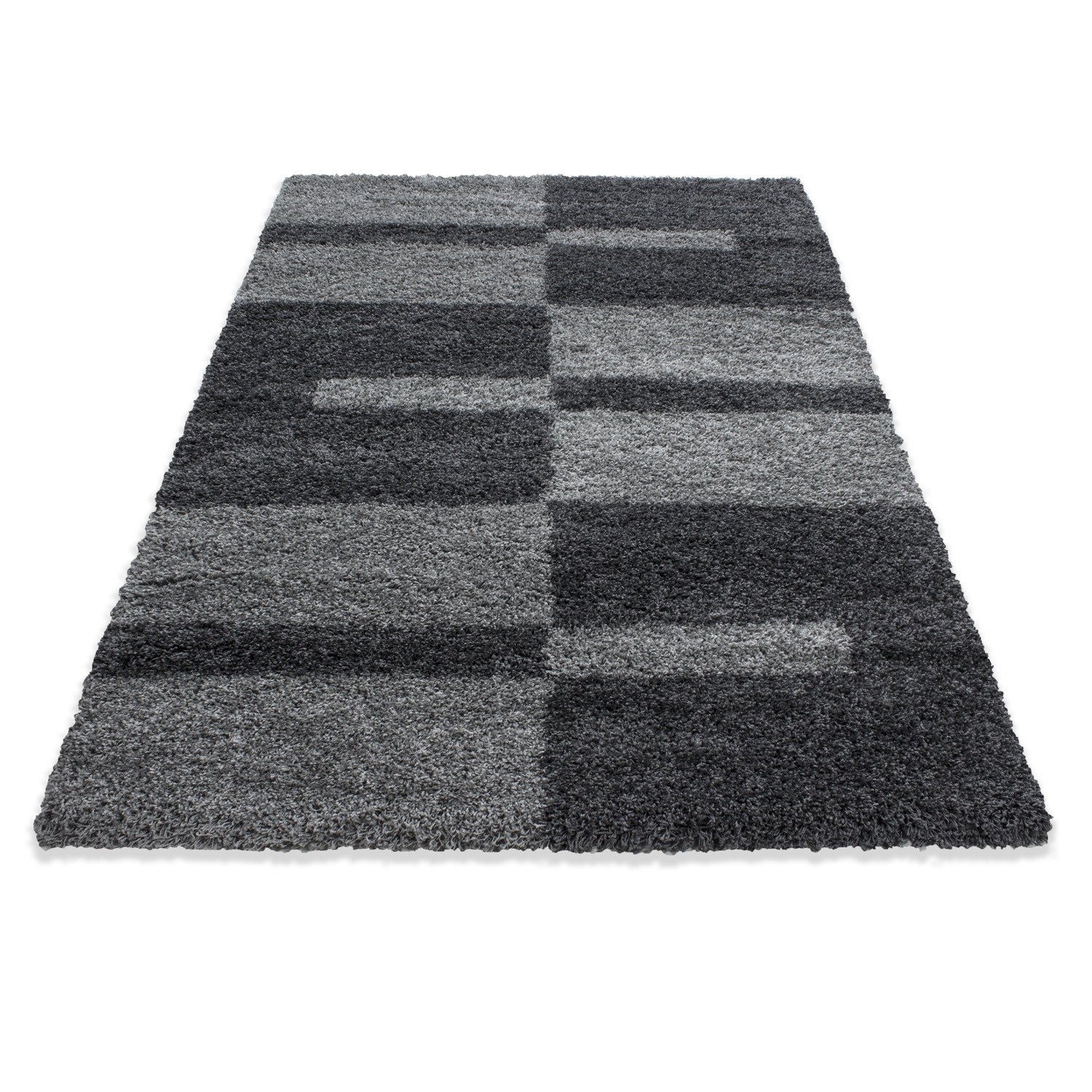 Stilvoll Günstig Hochflor-Teppich Teppich für den Flur oder Küche Kariertes Design, Läufer, Höhe: 30 mm