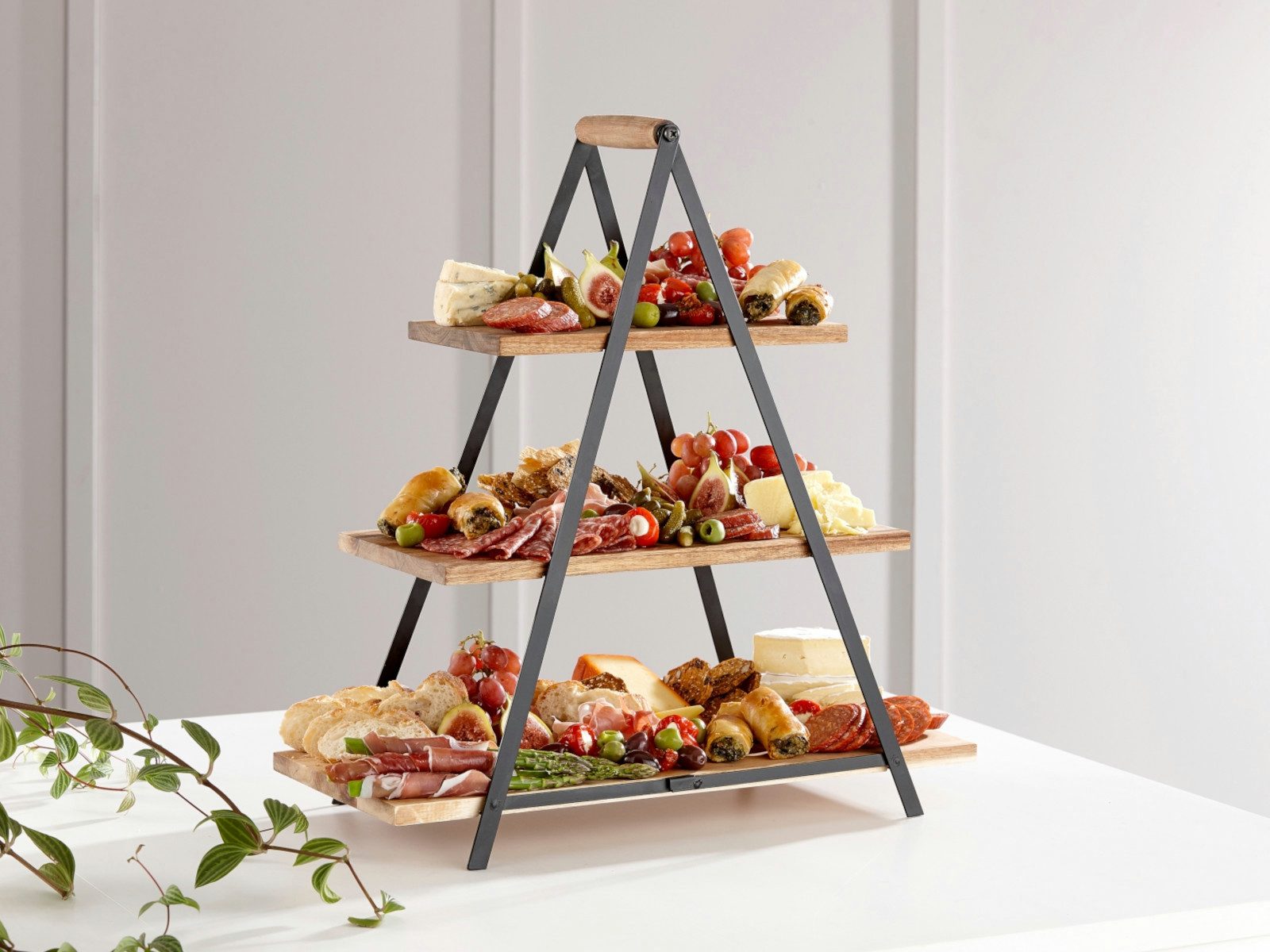 Ladelle Etagere SERVE & SHARE Servierturm Akazienholz, 90% Akazienholz / 10% Eisen, (Etageren), Serve & Share Acacia Wood Serving Tower 50x24x54cm