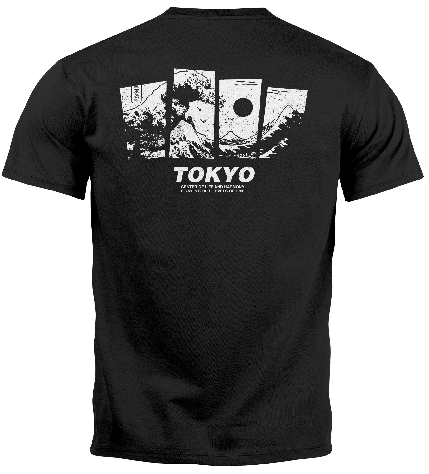 Neverless Print-Shirt Herren T-Shirt Backprint Japan günstig online kaufen