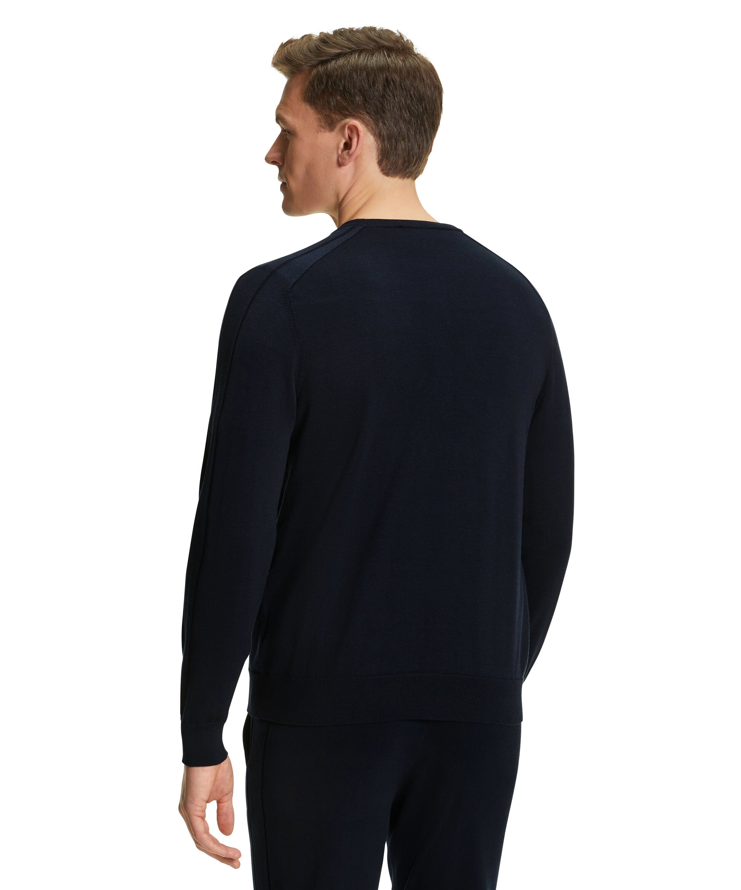 (6370) FALKE hochwertigster dark Strickjacke aus navy Seide-Baumwolle