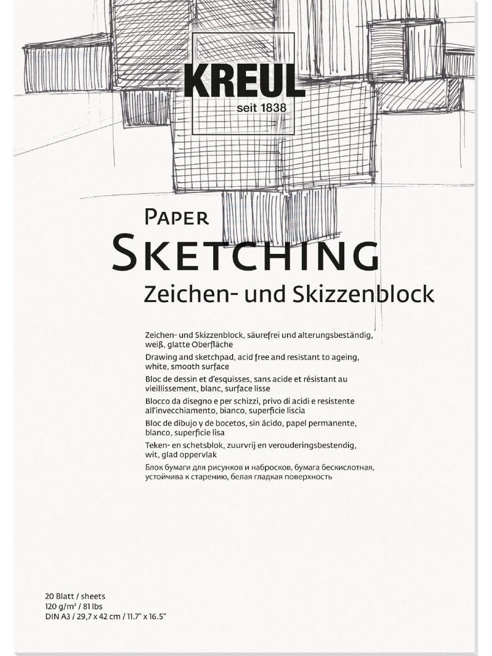 Kreul Leinwand Kreul Paper Sketching 20 Blatt DIN A3