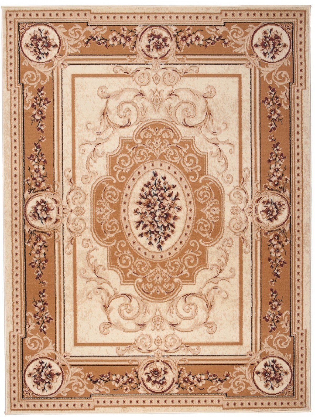 Beige, geeignet, Kurzflor 130 Fußbodenheizung, Beige Teppich 190 Orientalisch F744A-CREAM cm, Pflegeleicht Orientteppich Vintage / Mazovia, Allergiker x Farbecht, Wohnzimmerteppich