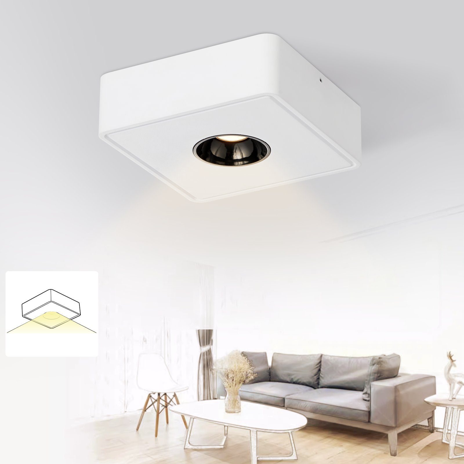 Nettlife LED Aufbaustrahler Weiss Deckenspots mit 1/2 Flammig Aufbau Aufput günstig online kaufen