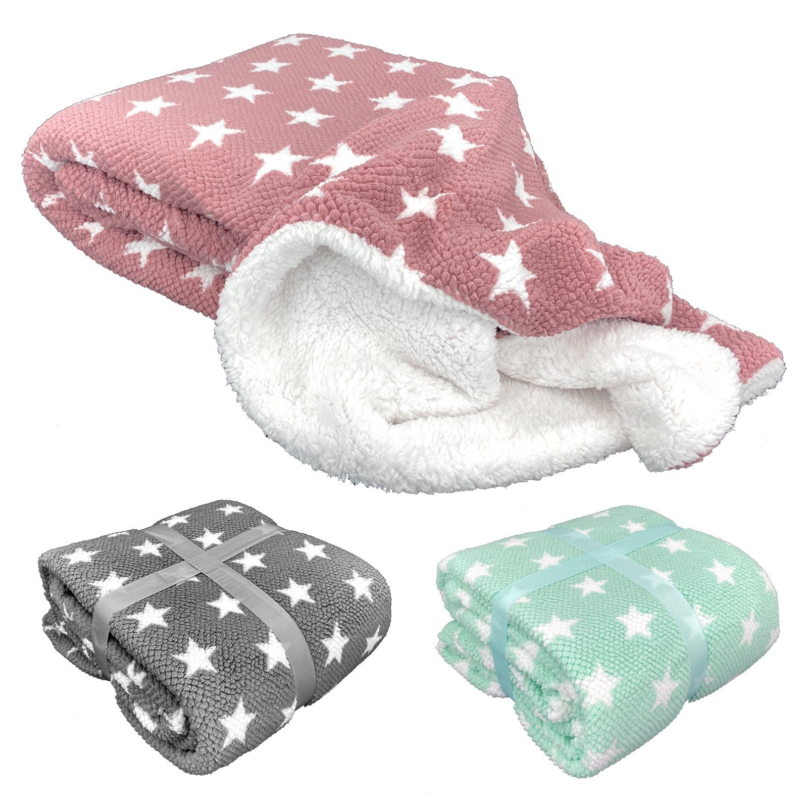 Wohndecke Flauschige Sterne Kuscheldecke 150x200 Sofadecke, günstig online kaufen