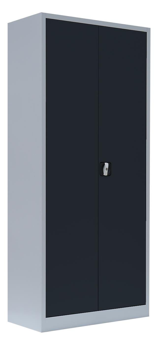 Steelboxx Mehrzweckschrank Lüllmann® Flügeltürenschrank, 4,5 OH, 1800 x 800 x 383 mm (1-St) Komplett montiert und verschweißt, keine Montage erforderlich Grau/Anthrazit | grau