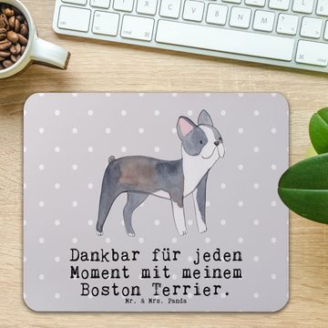 Mr. & Mrs. Panda Mauspad Boston Terrier Moment - Grau Pastell - Geschenk, Hunderasse, Hund, Co (1-St), Rutschfest